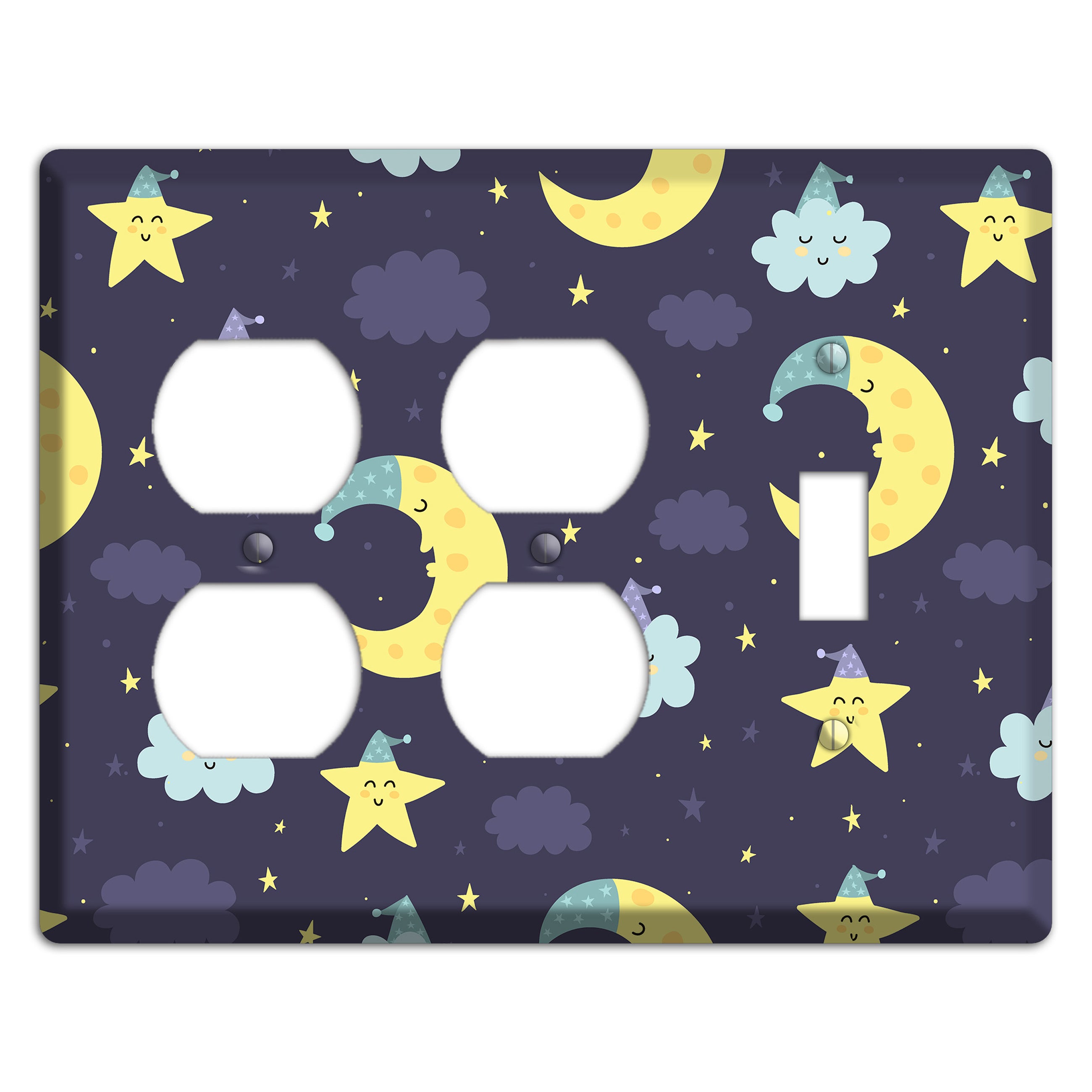 Moon & Star Wishes 2 Duplex / Toggle Wallplate