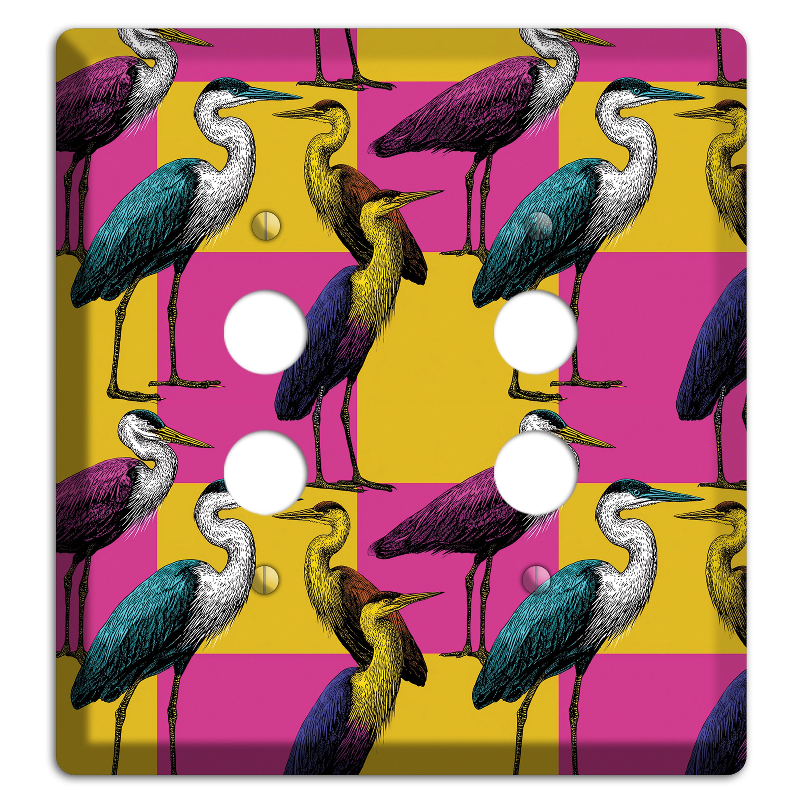 Magenta Heron Grid 2 Pushbutton Wallplate