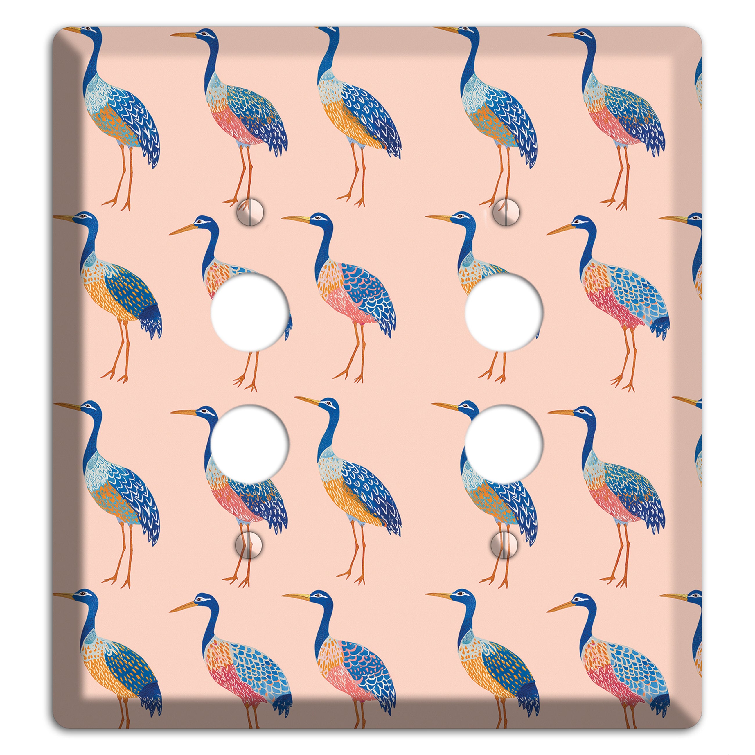 Blush Heron Parade 2 Pushbutton Wallplate