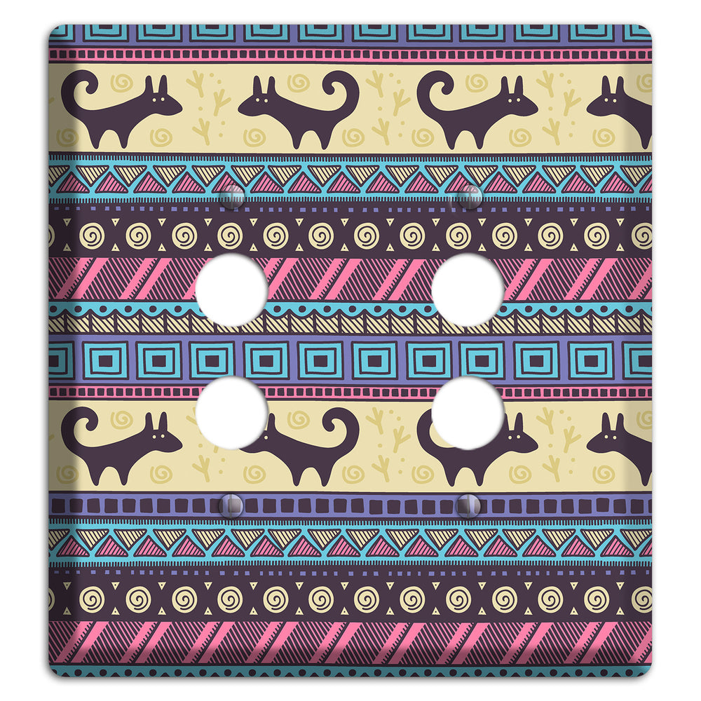 Folk Fox Stripes 2 Pushbutton Wallplate