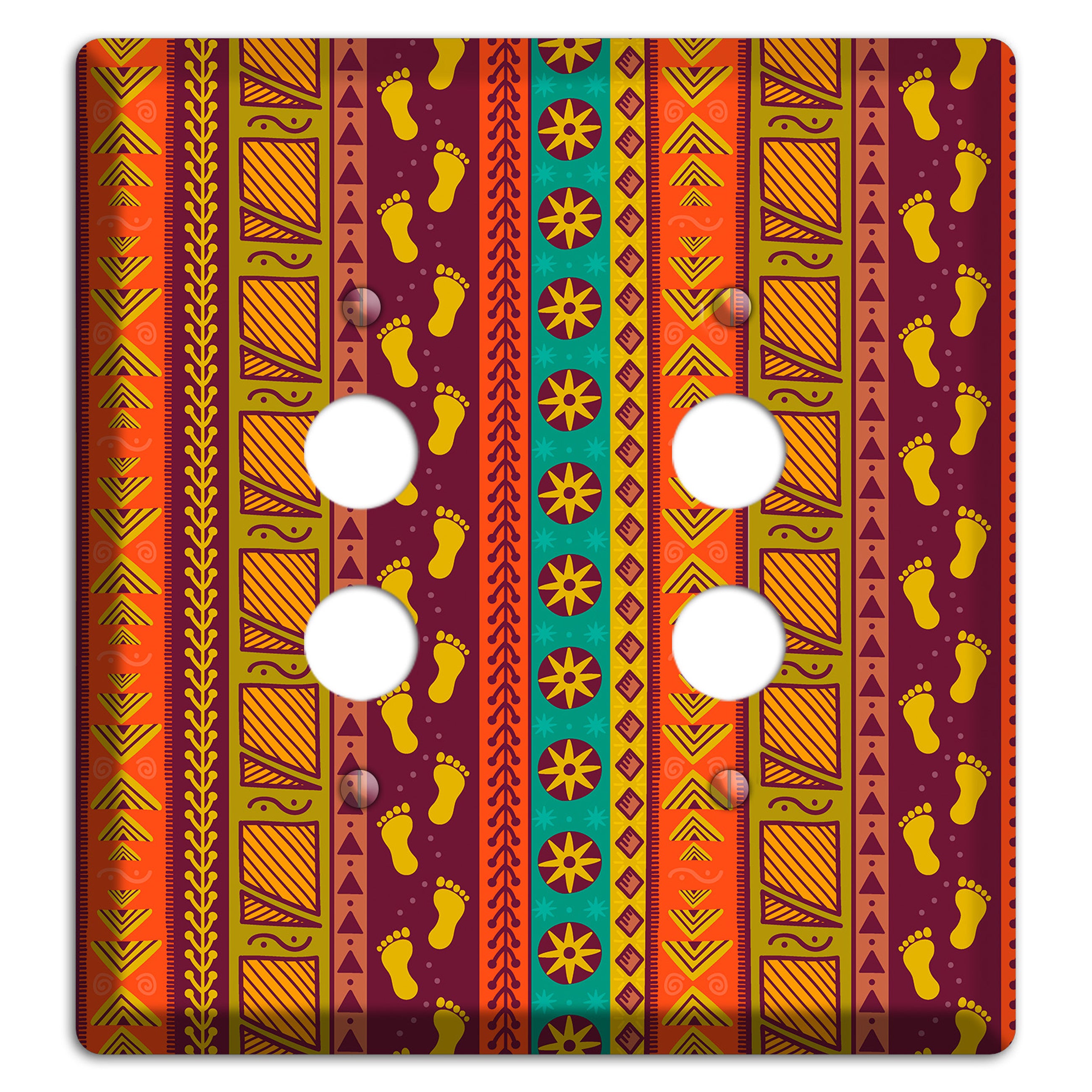 Tribal Footsteps 2 Pushbutton Wallplate