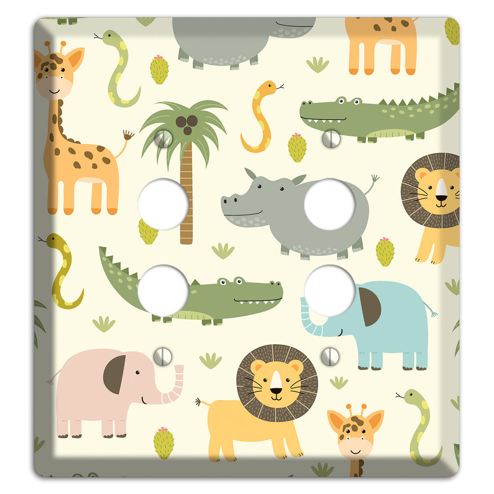 Jungle Friends (Cream) 2 Pushbutton Wallplate