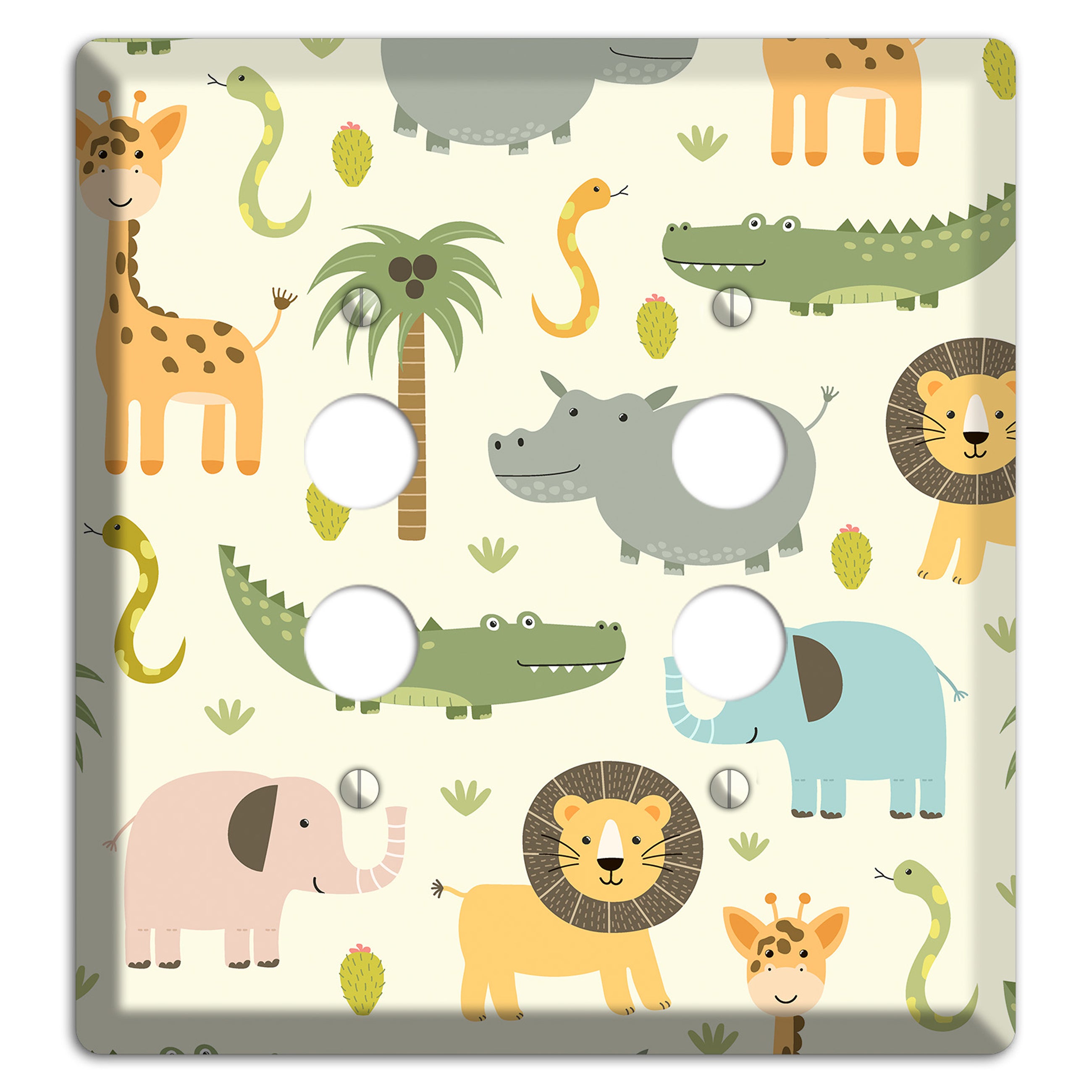 Jungle Friends (Cream) 2 Pushbutton Wallplate