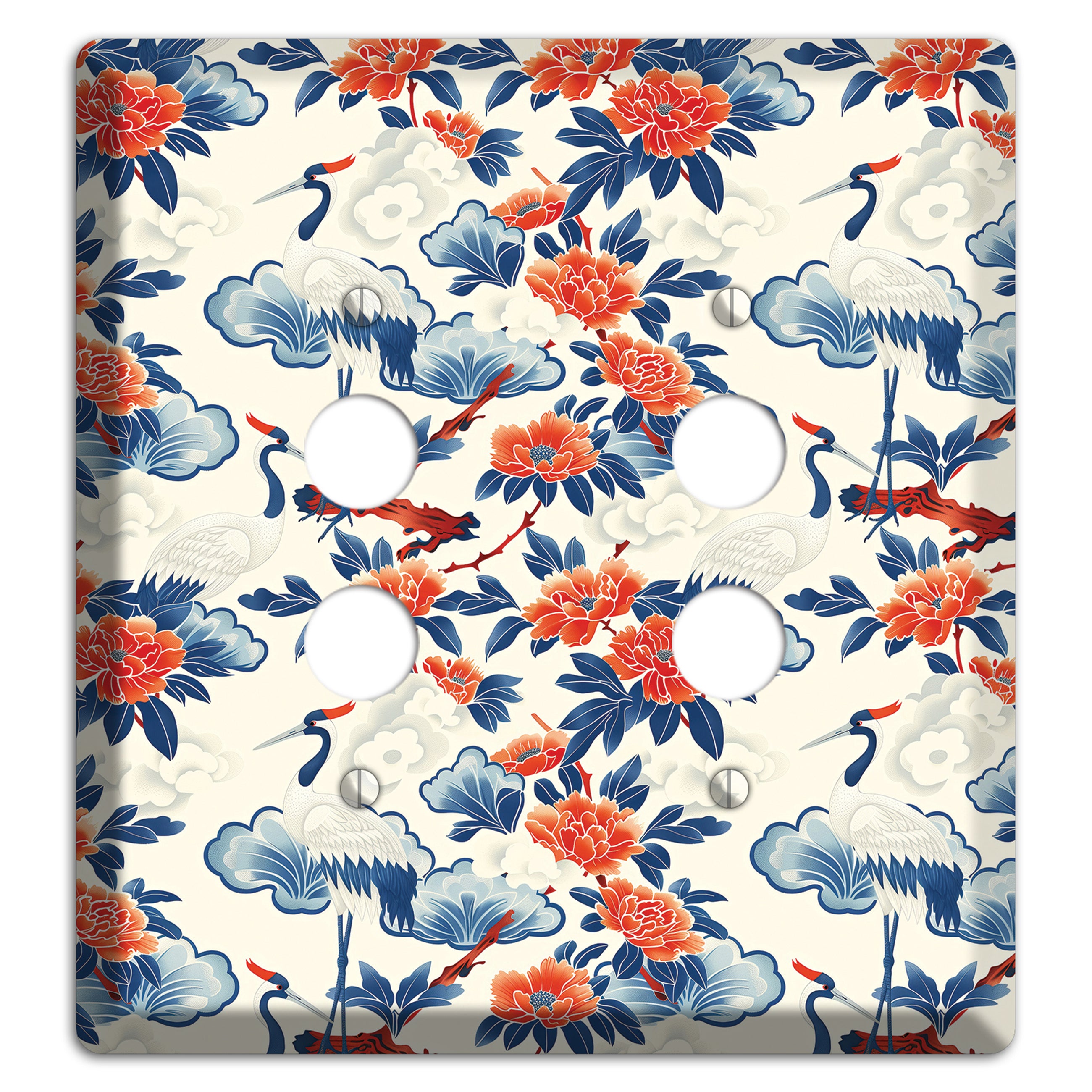Peony & Crane Fete 2 Pushbutton Wallplate