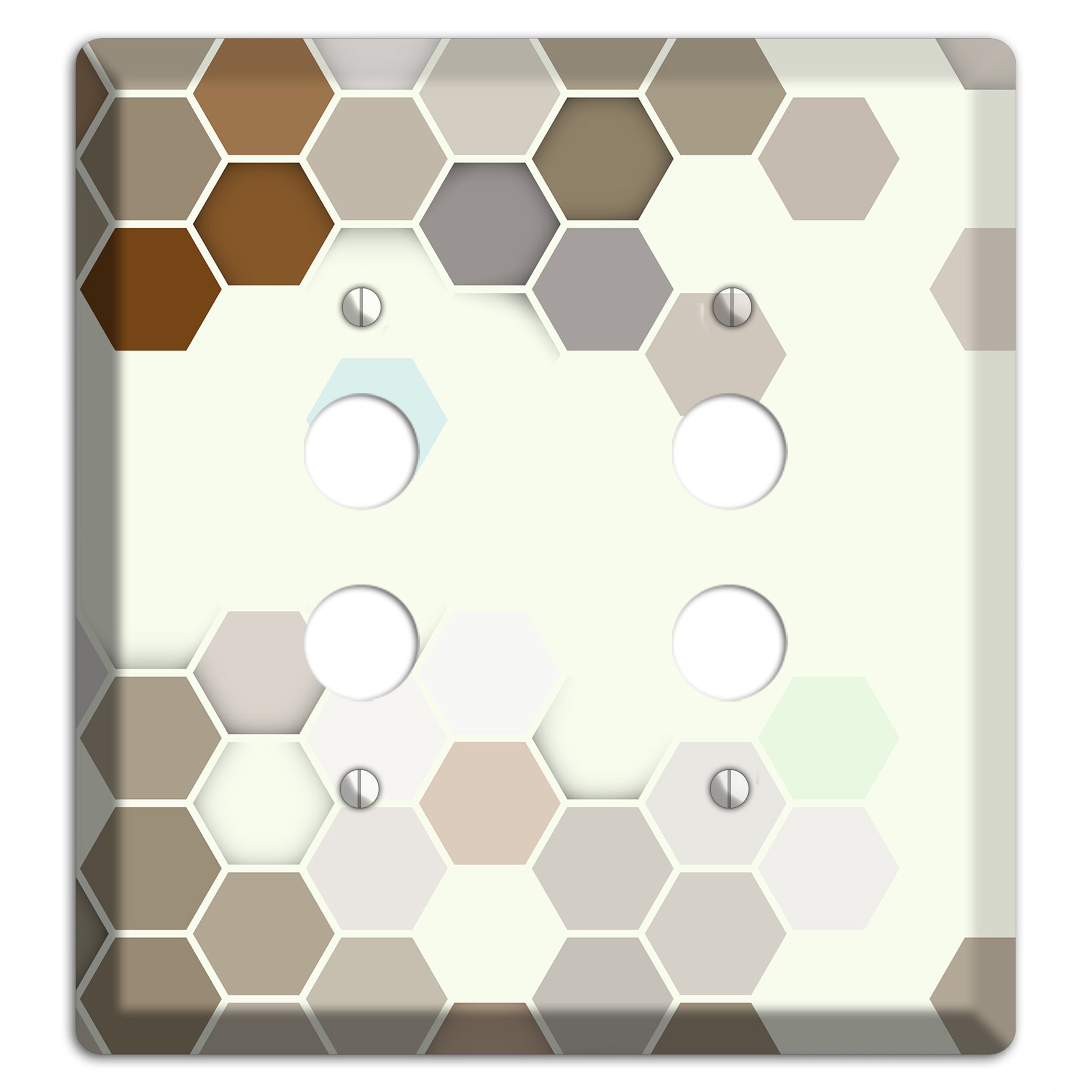 Earth-Toned Honeycomb Mosaic 2 Pushbutton Wallplate