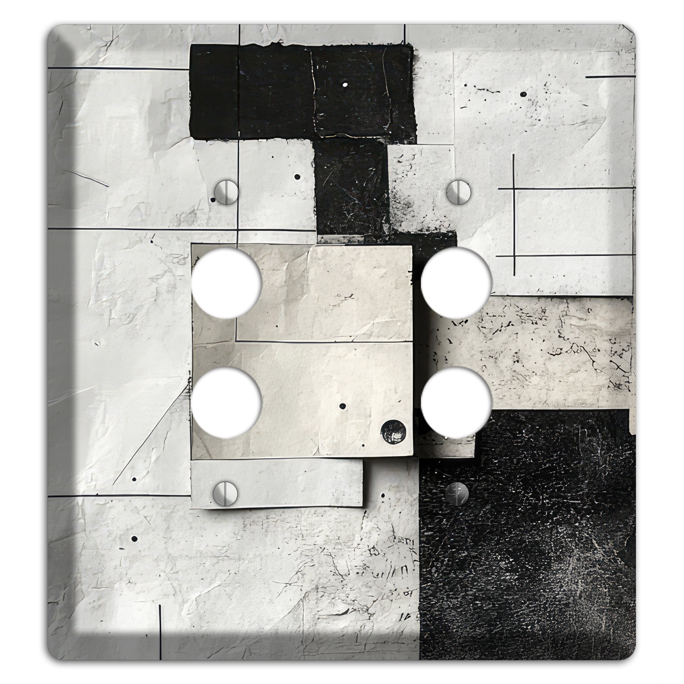 Torn Blueprint Collage 2 Pushbutton Wallplate