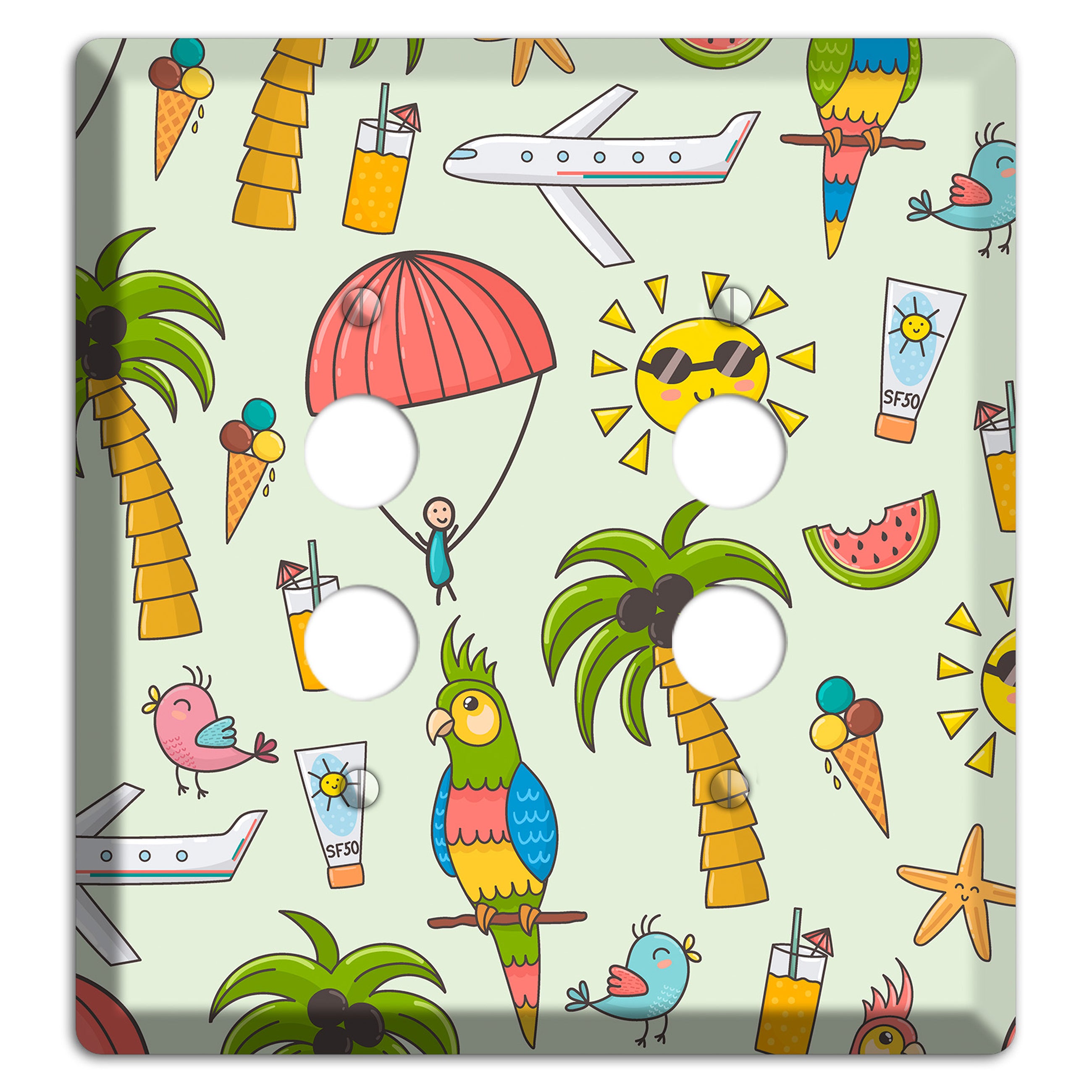 Tropical Vacation 2 Pushbutton Wallplate