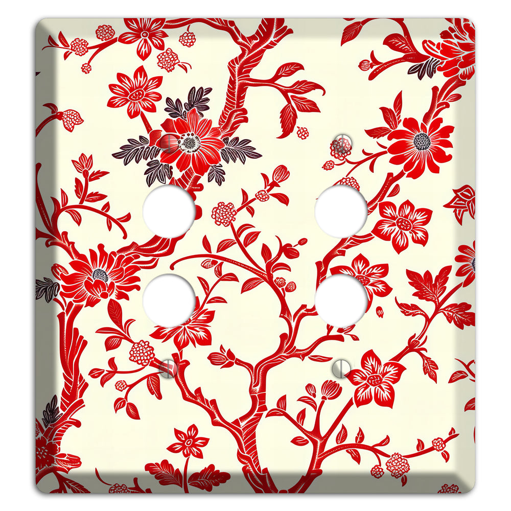 Crimson Branch & Bloom 2 Pushbutton Wallplate