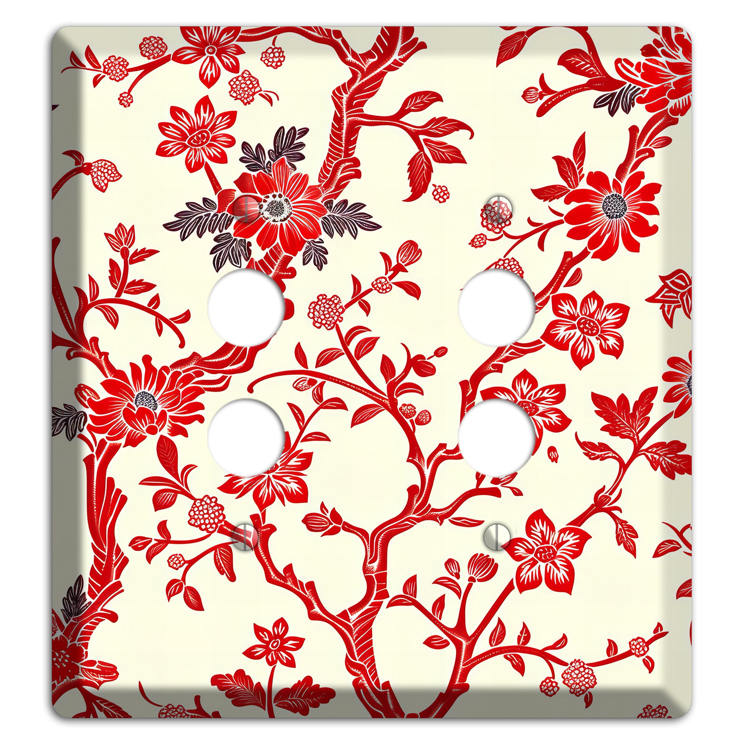 Crimson Branch & Bloom 2 Pushbutton Wallplate