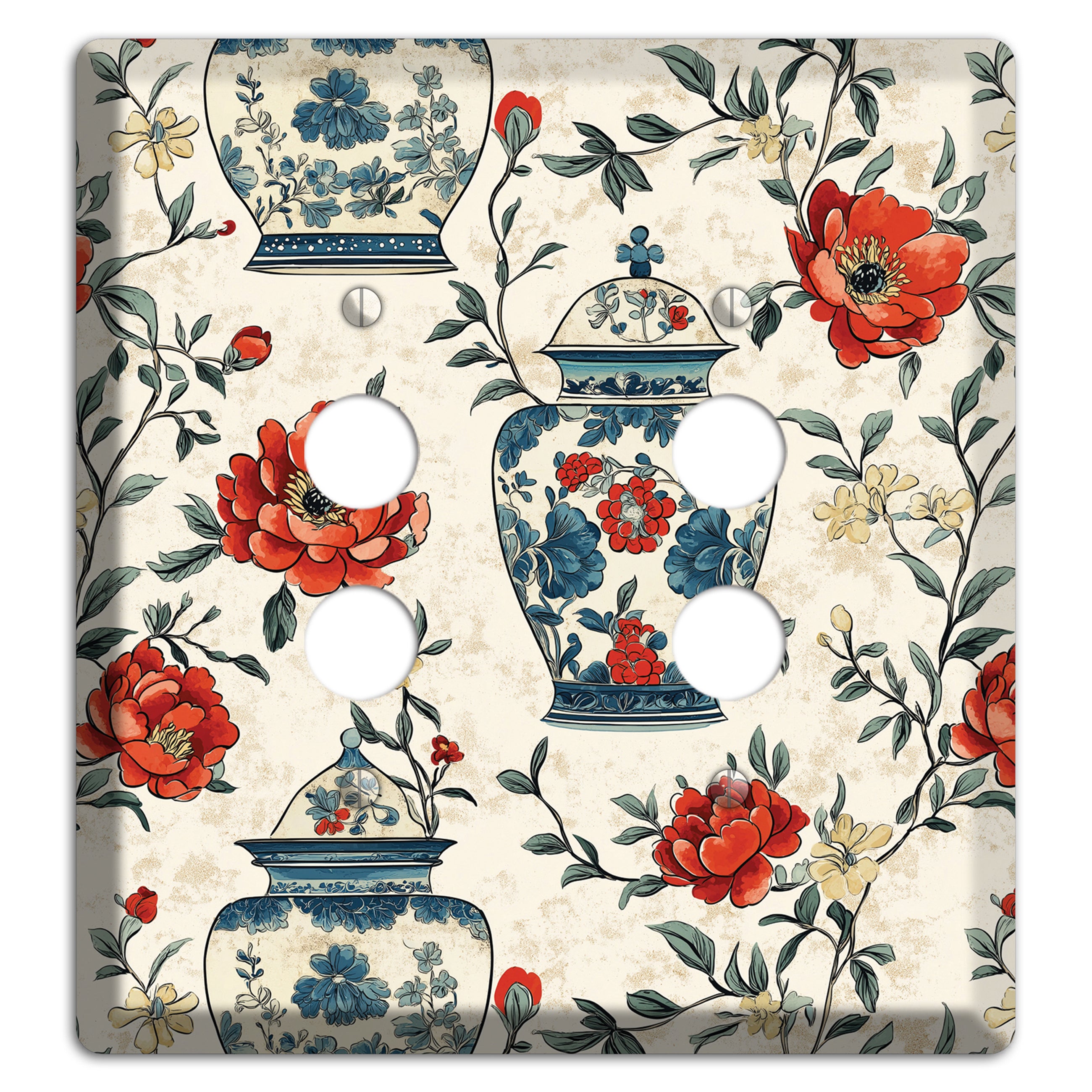 Porcelain & Peony 2 Pushbutton Wallplate