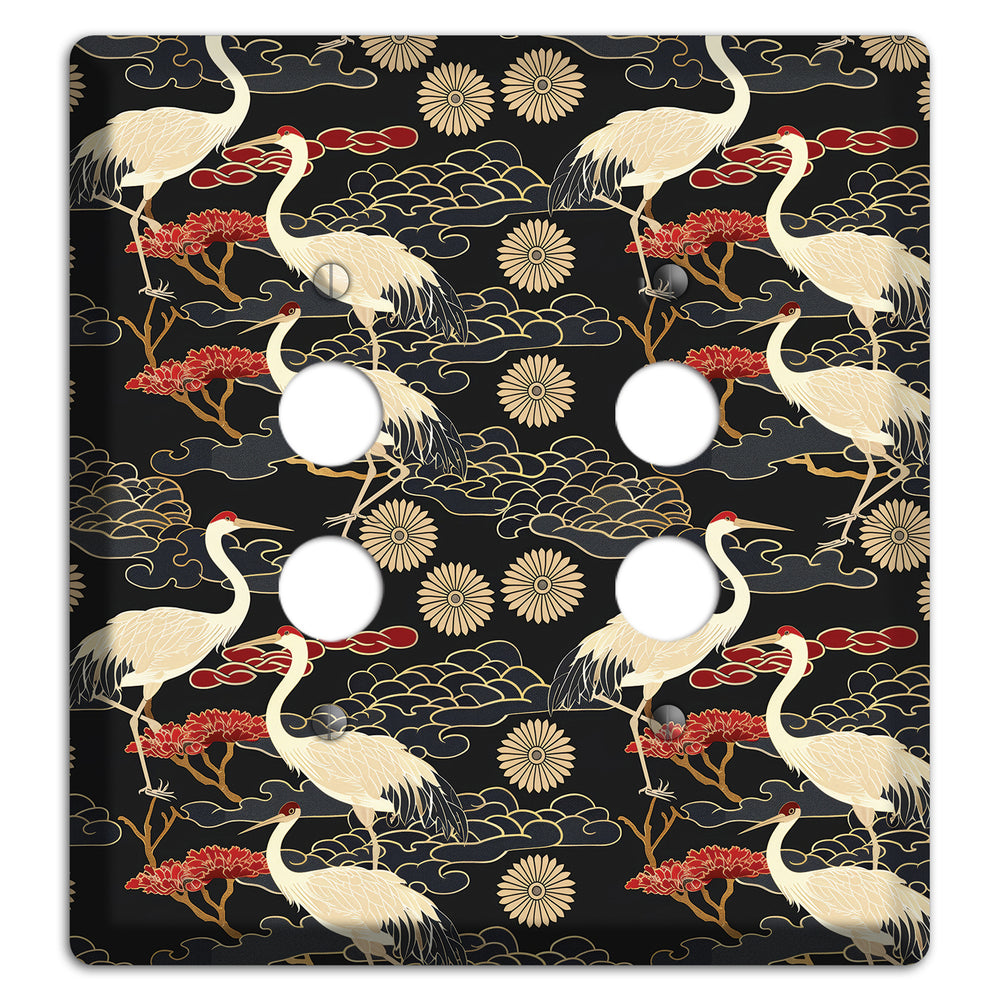 Obsidian Crane Procession 2 Pushbutton Wallplate