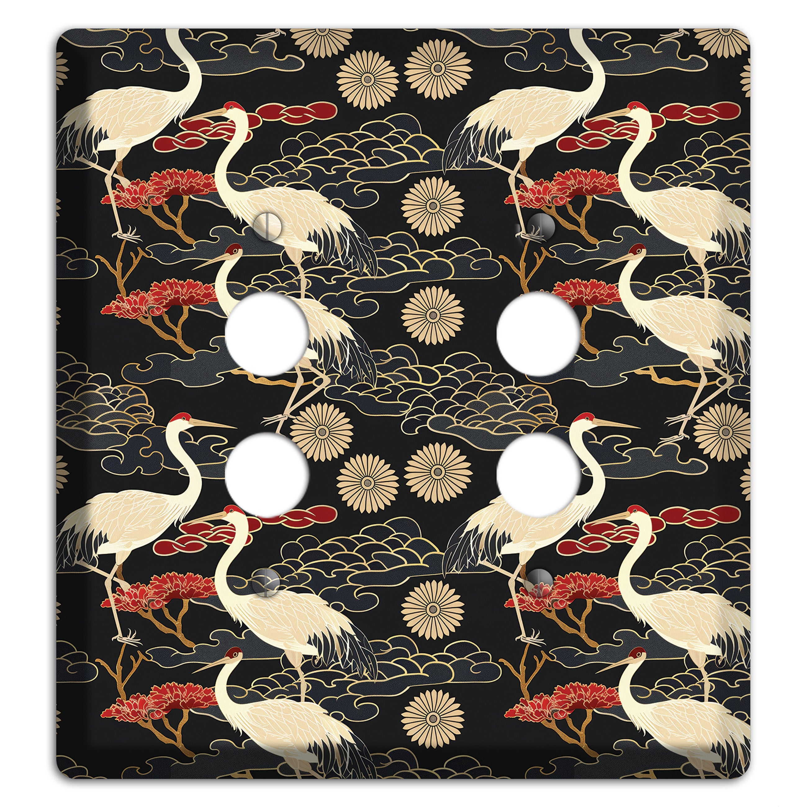 Obsidian Crane Procession 2 Pushbutton Wallplate