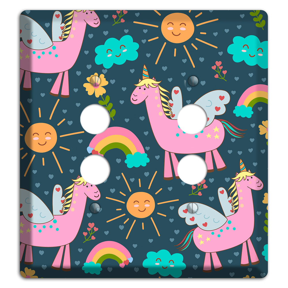 Magic Meadow (Navy) 2 Pushbutton Wallplate