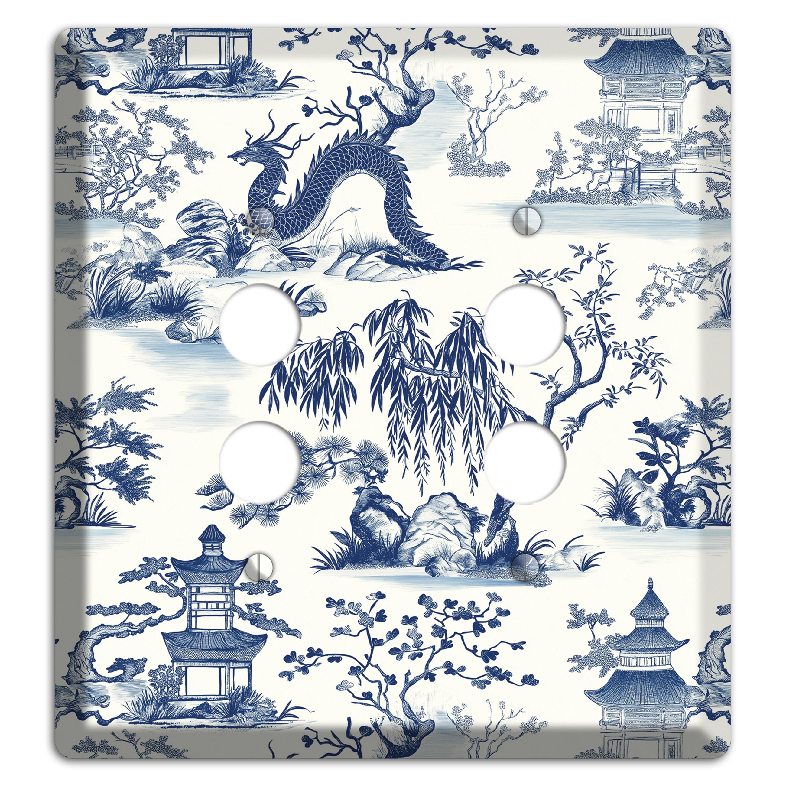 Dragon & Pagoda 2 Pushbutton Wallplate