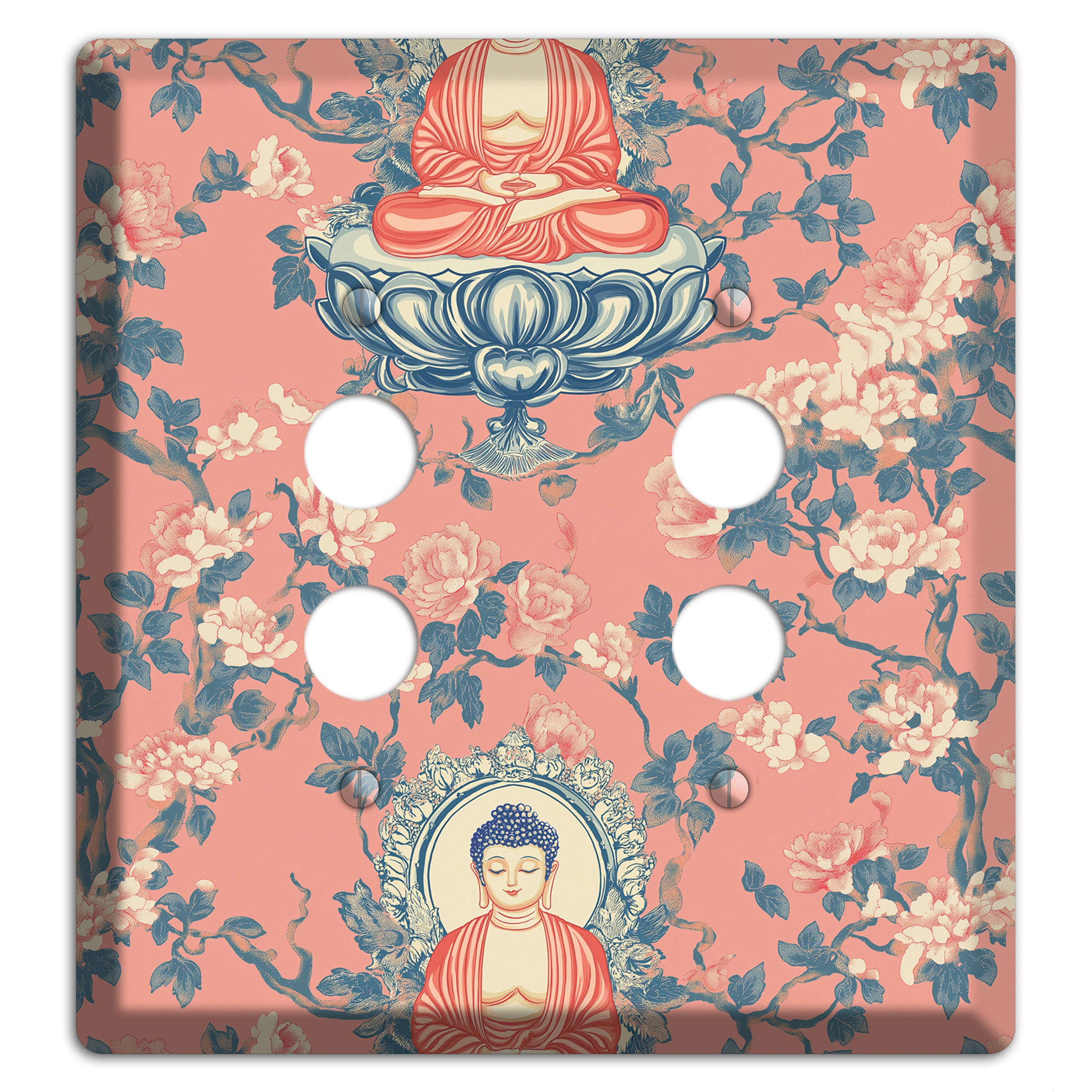 Lotus & Blossom 2 Pushbutton Wallplate