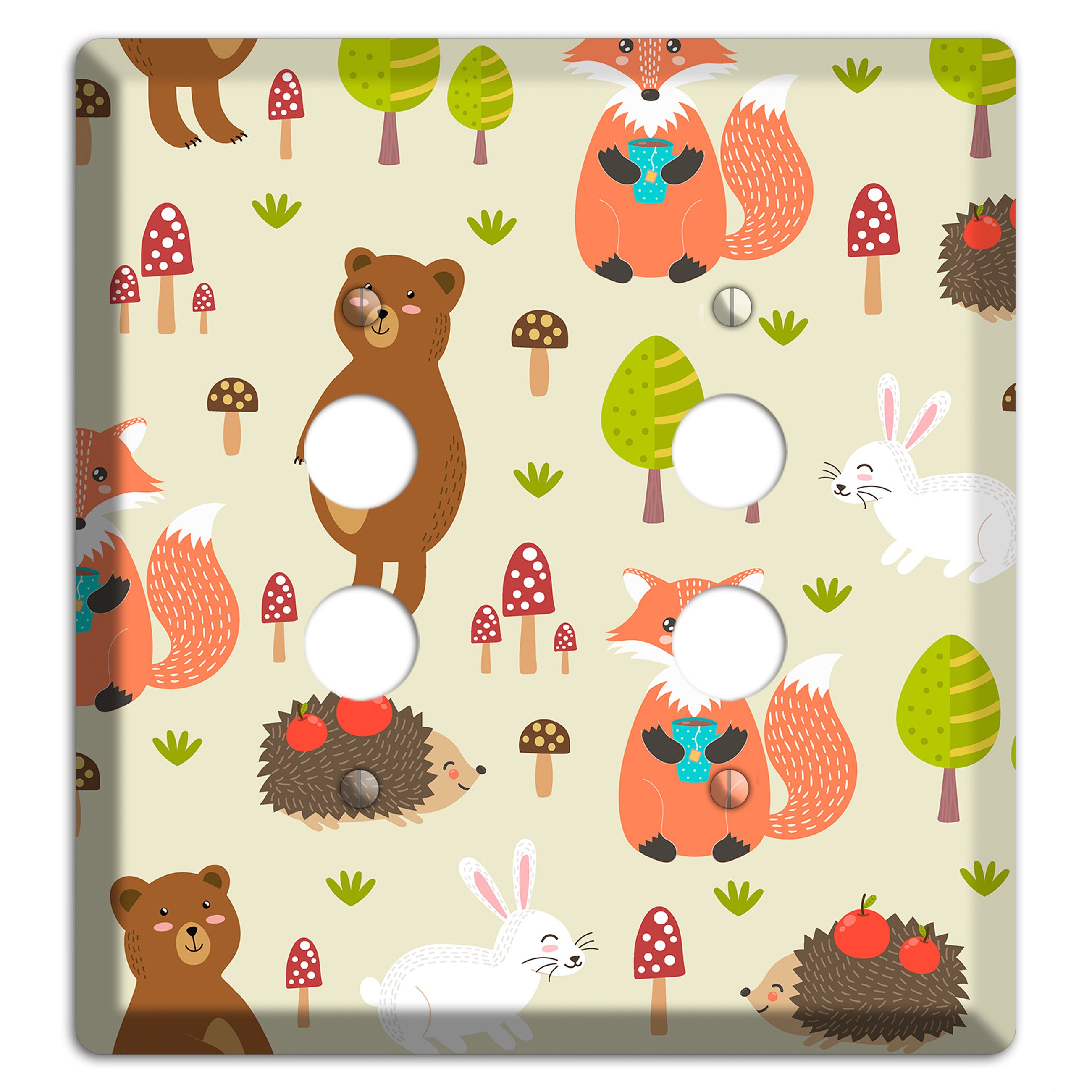 Forest Critters (Beige) 2 Pushbutton Wallplate