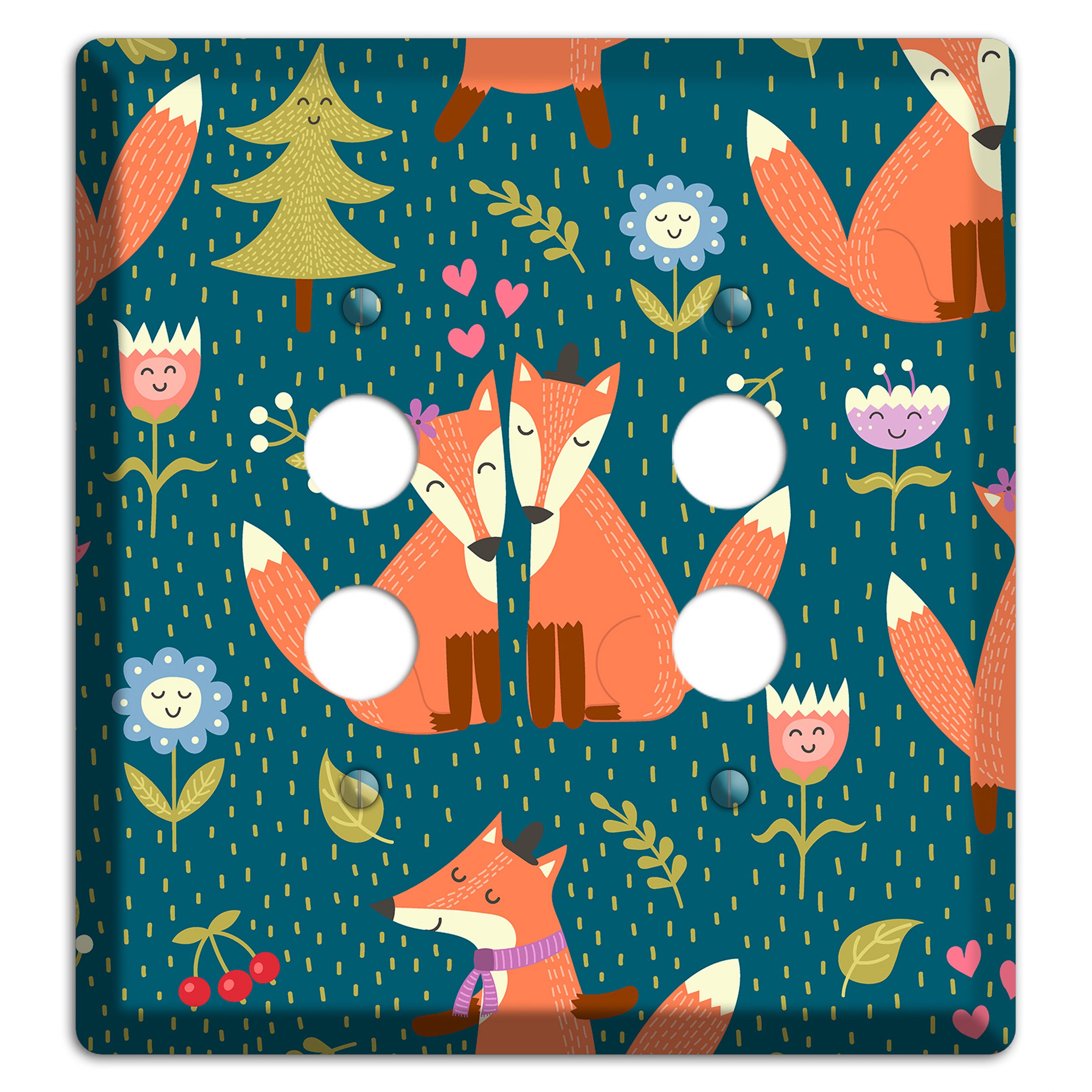 Fox Garden Love 2 Pushbutton Wallplate
