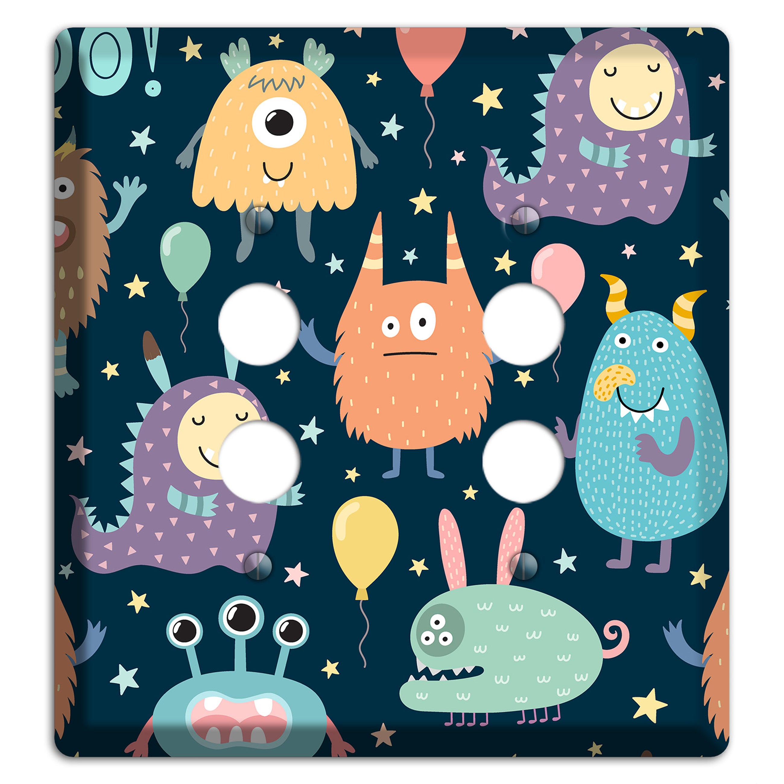 Monster Parade (Navy) 2 Pushbutton Wallplate