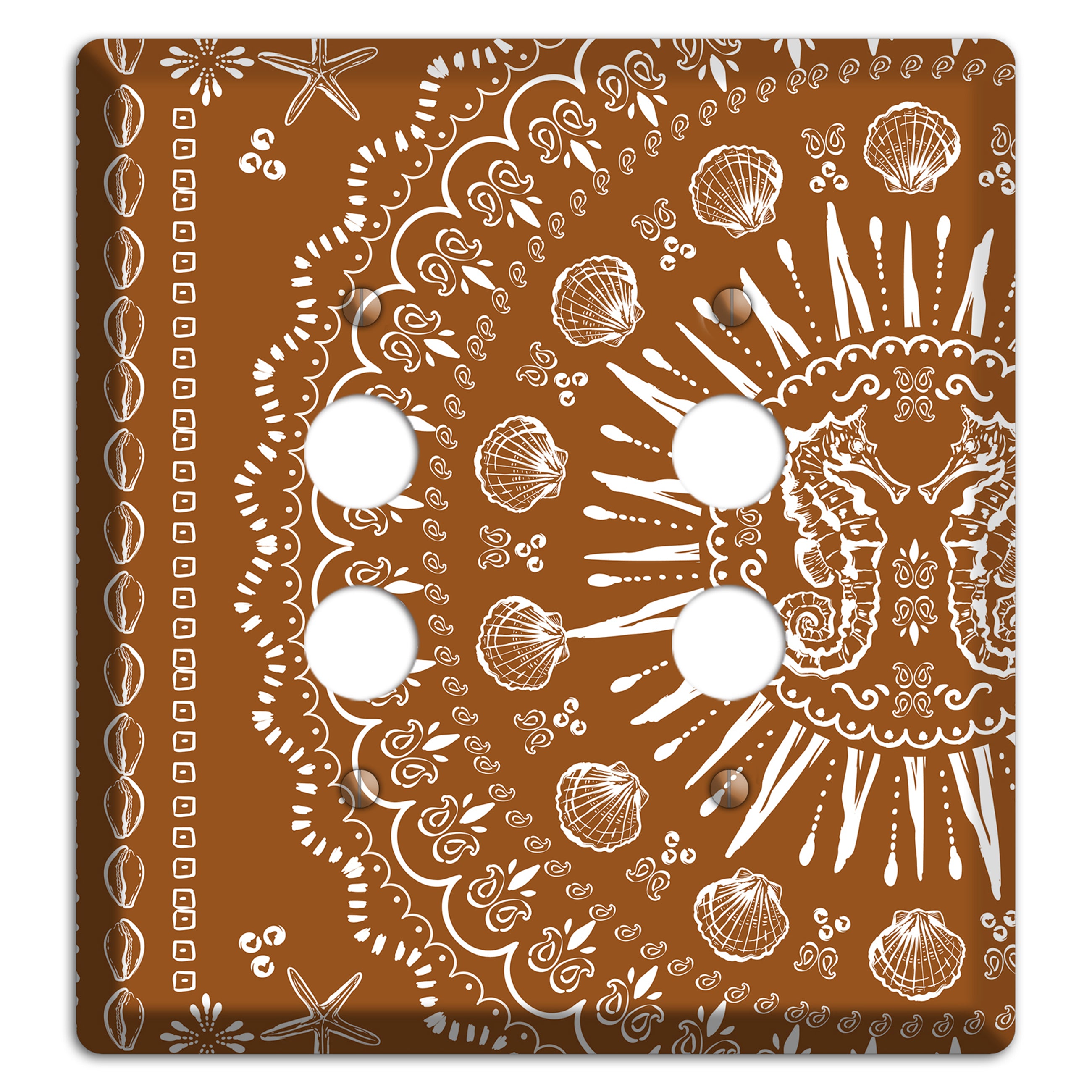 Russet Seahorse Mandala 2 Pushbutton Wallplate