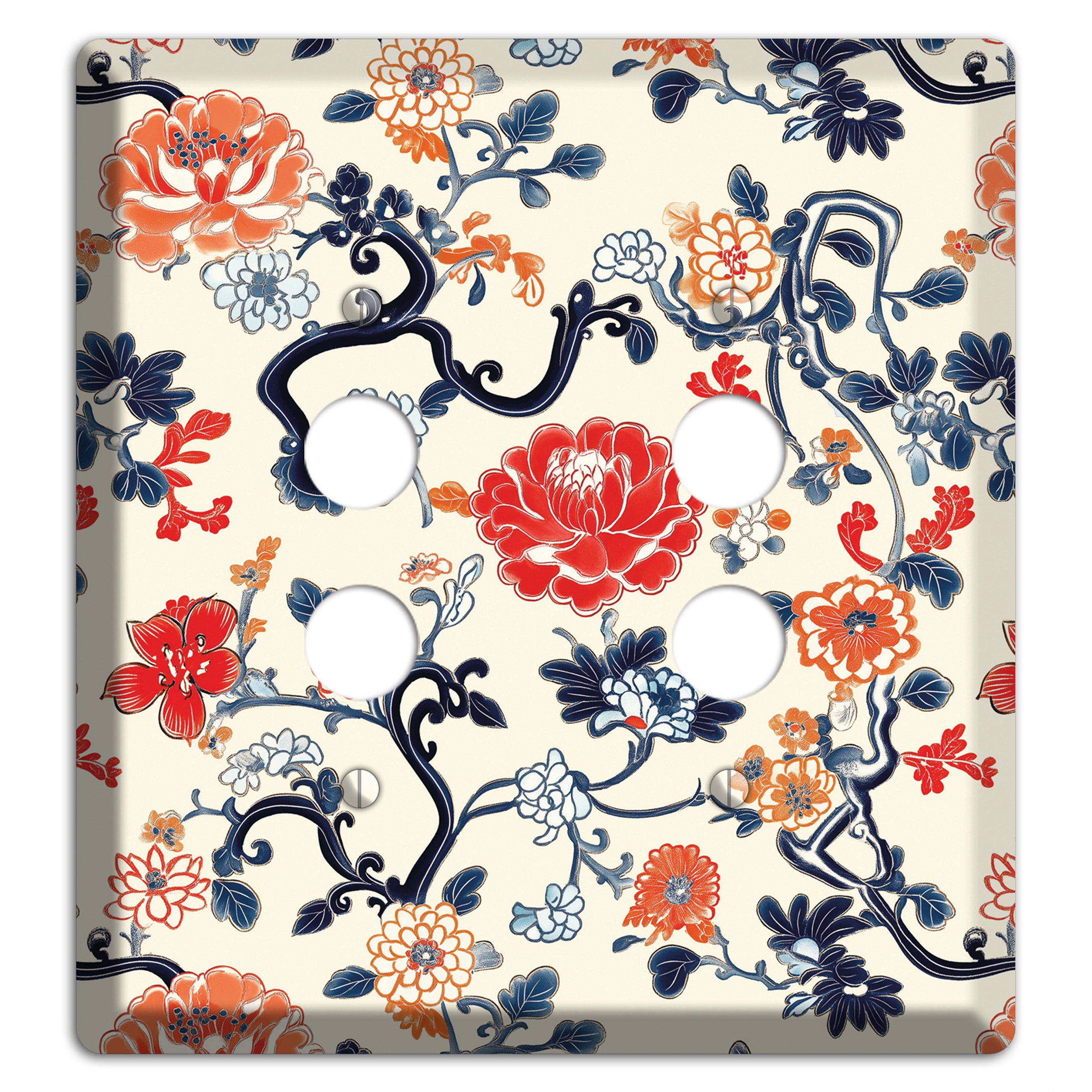 Crimson Garden Scroll 2 Pushbutton Wallplate