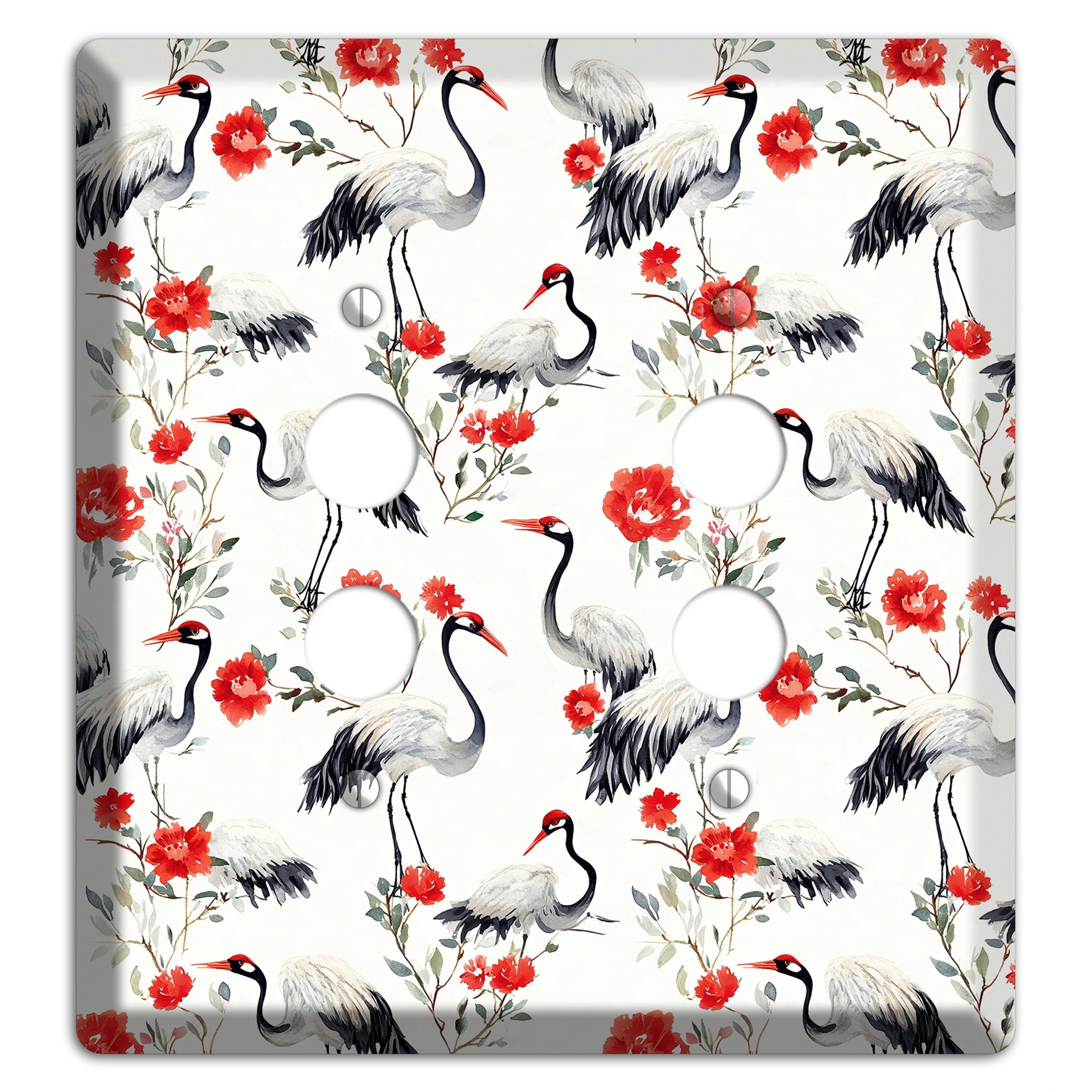 Scarlet Plume Garden 2 Pushbutton Wallplate