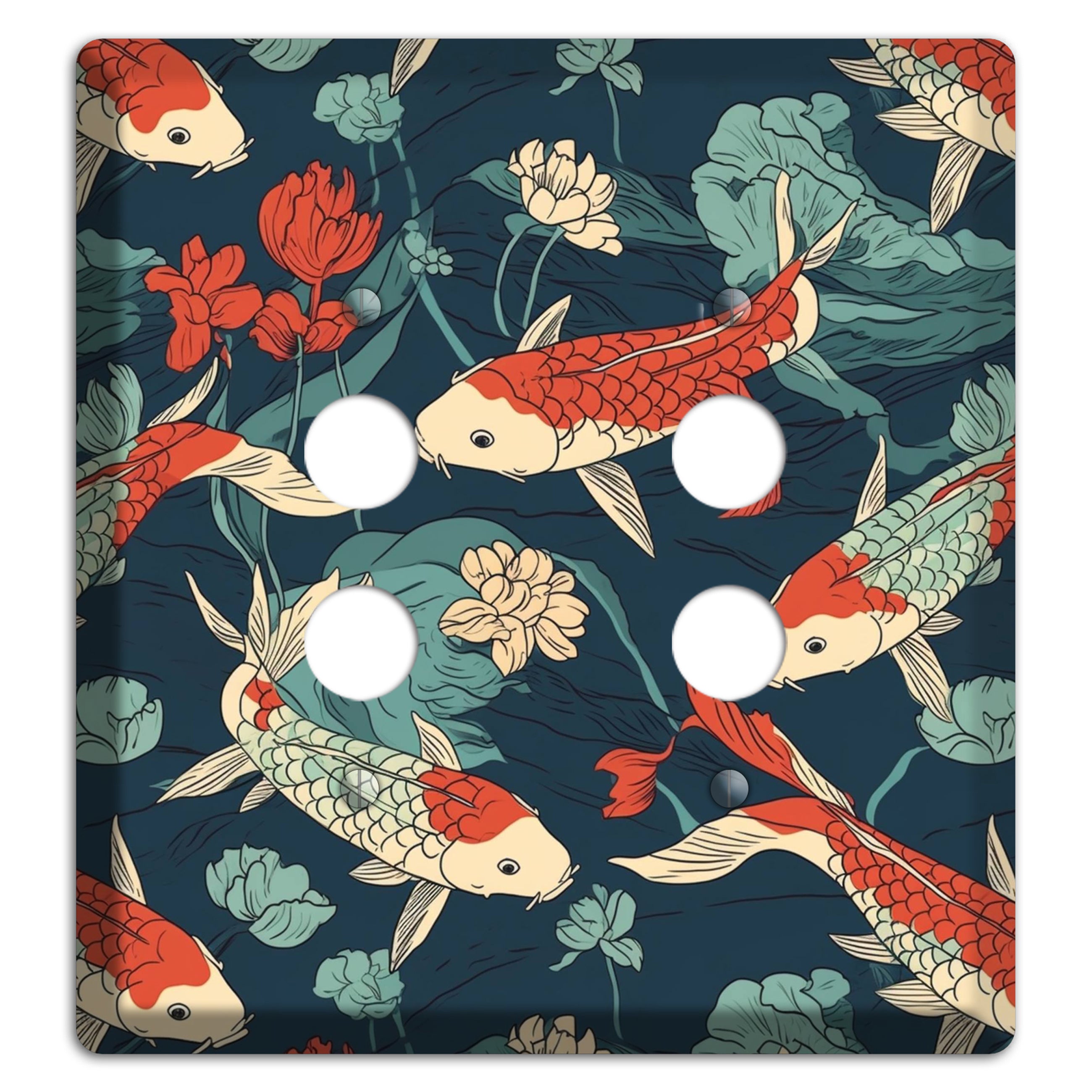 Koi & Lotus Drift 2 Pushbutton Wallplate