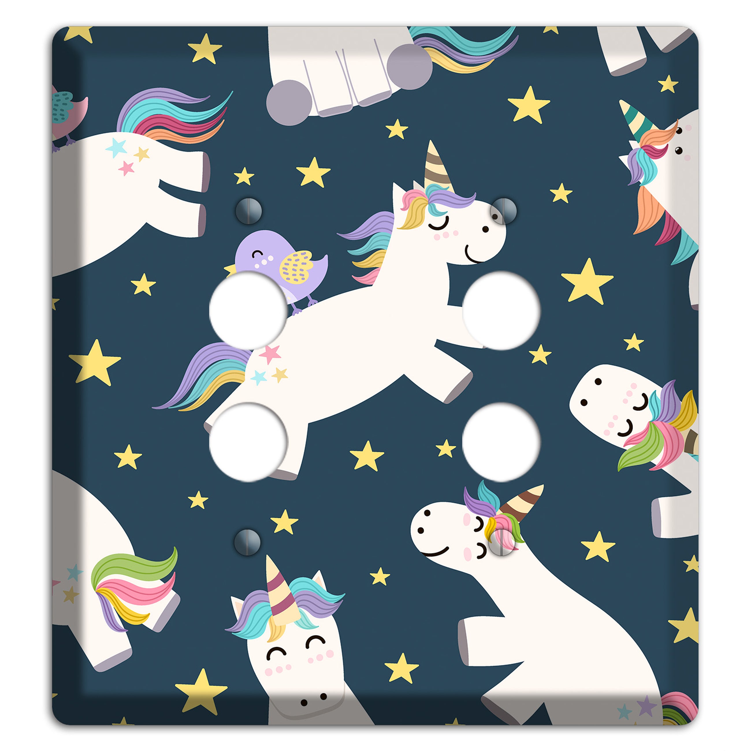 Dreamy Night Unicorns 2 Pushbutton Wallplate