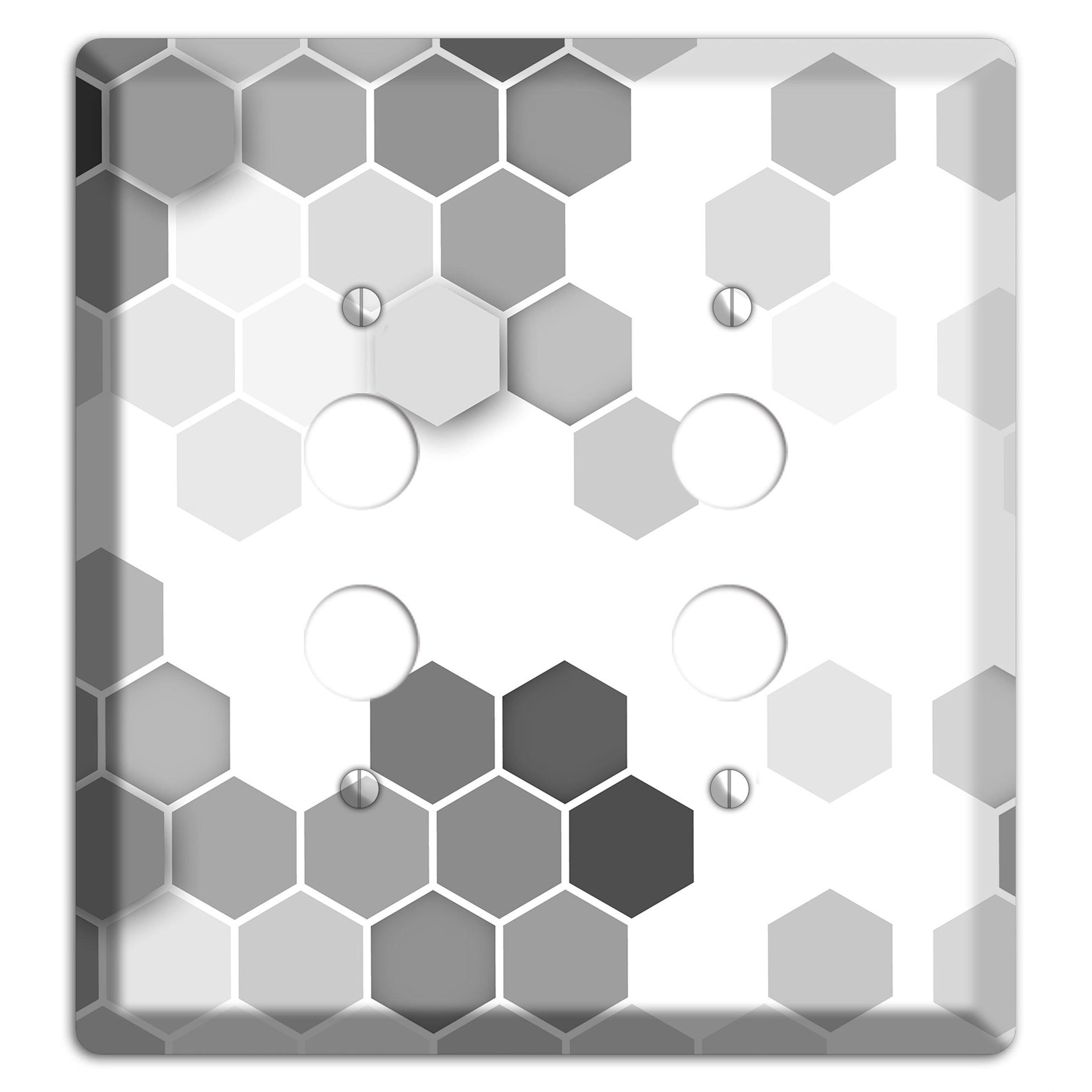 Monochrome Hexagon Tiling 2 Pushbutton Wallplate