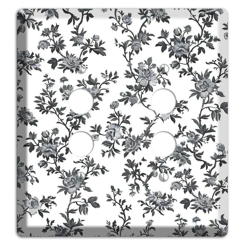 Ink & Ivory Trellis 2 Pushbutton Wallplate