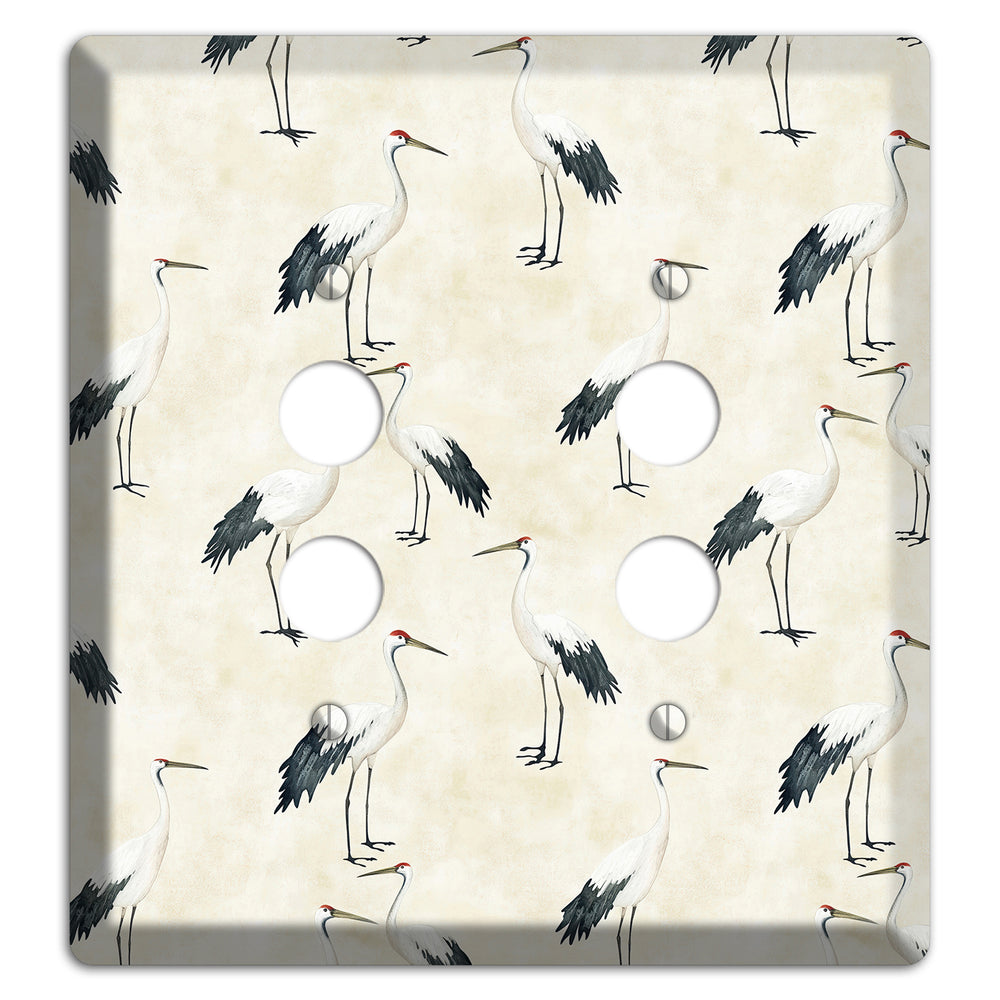 Pearl Crane Garden 2 Pushbutton Wallplate