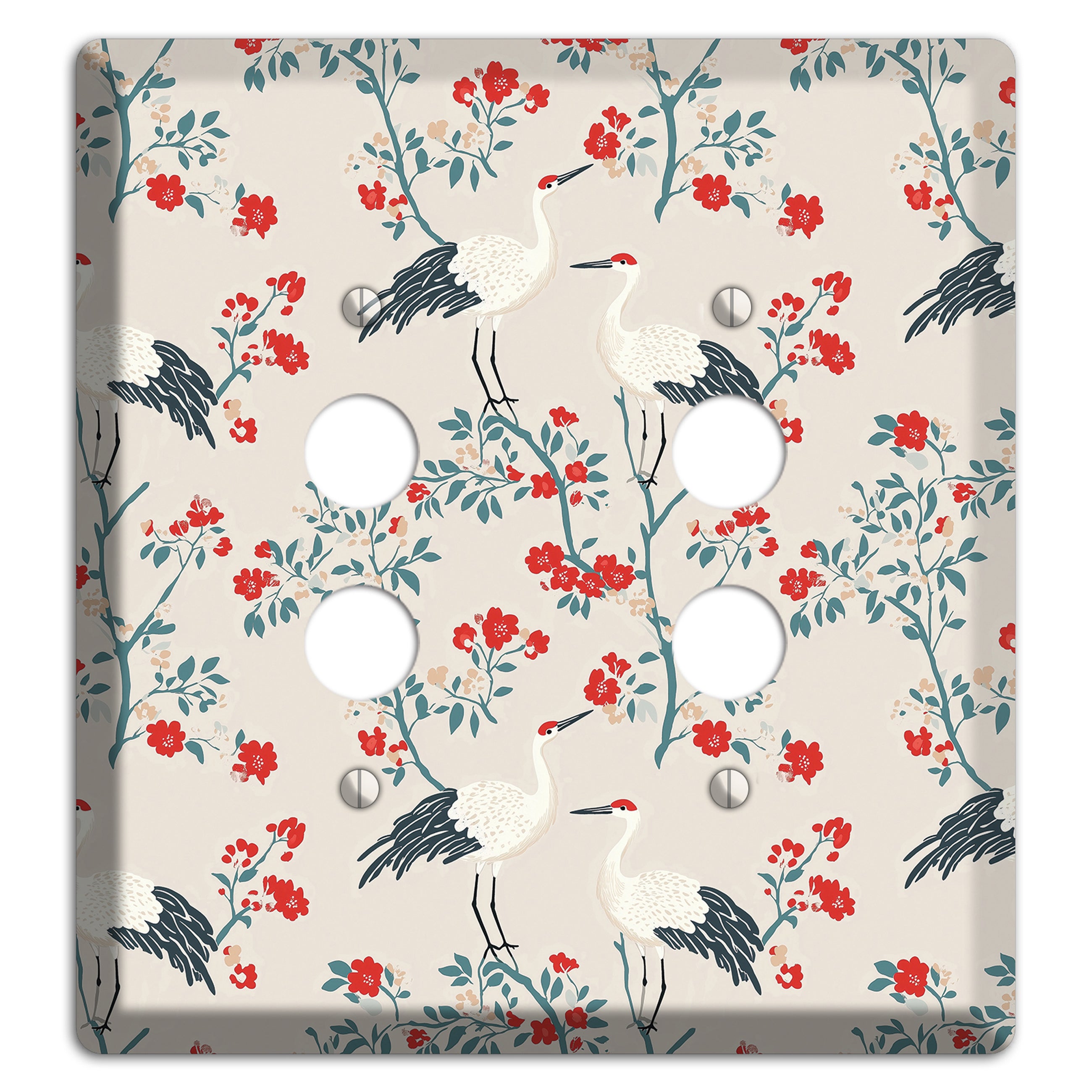 Ivory Blossom Vigil 2 Pushbutton Wallplate