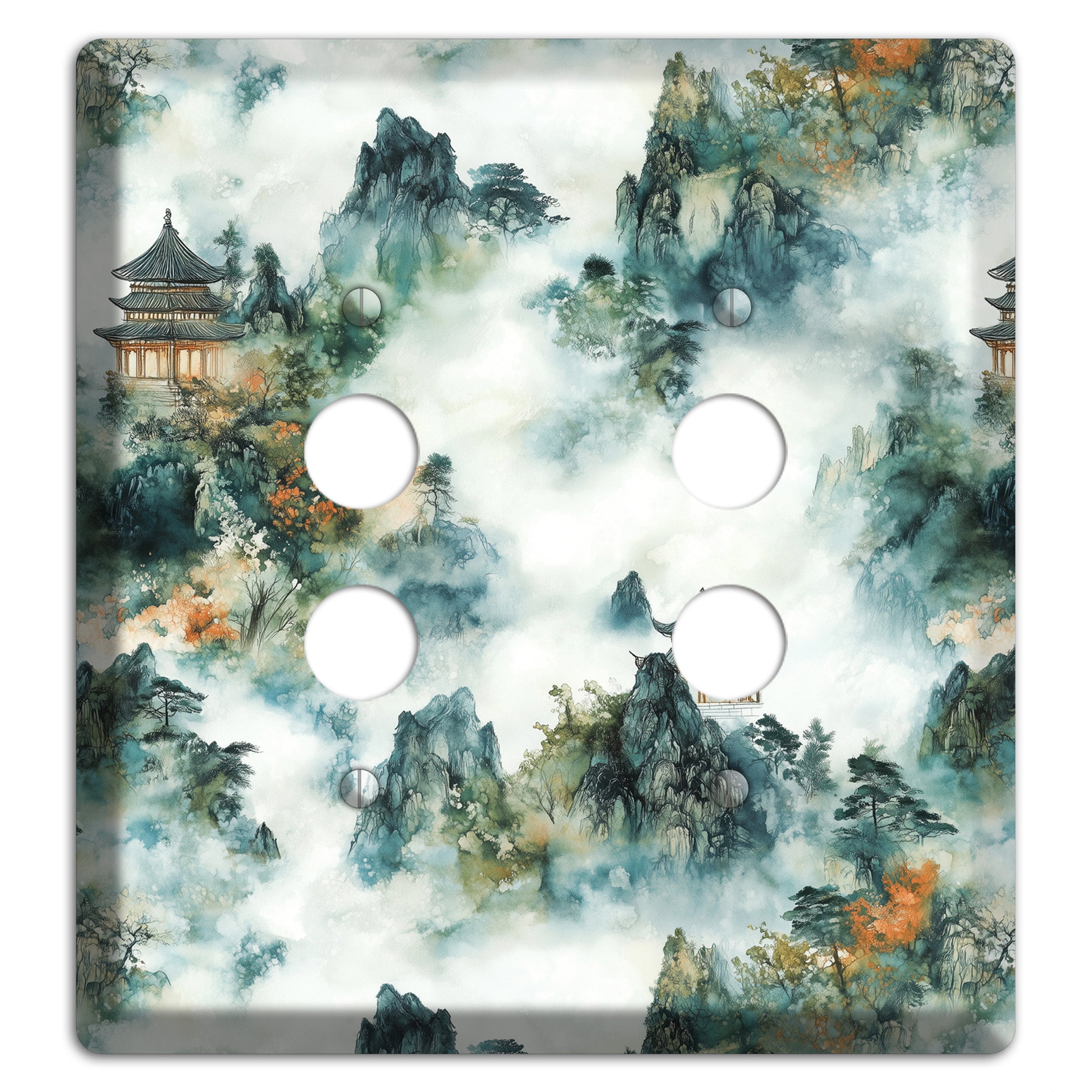 Pavilions in the Mist 2 Pushbutton Wallplate