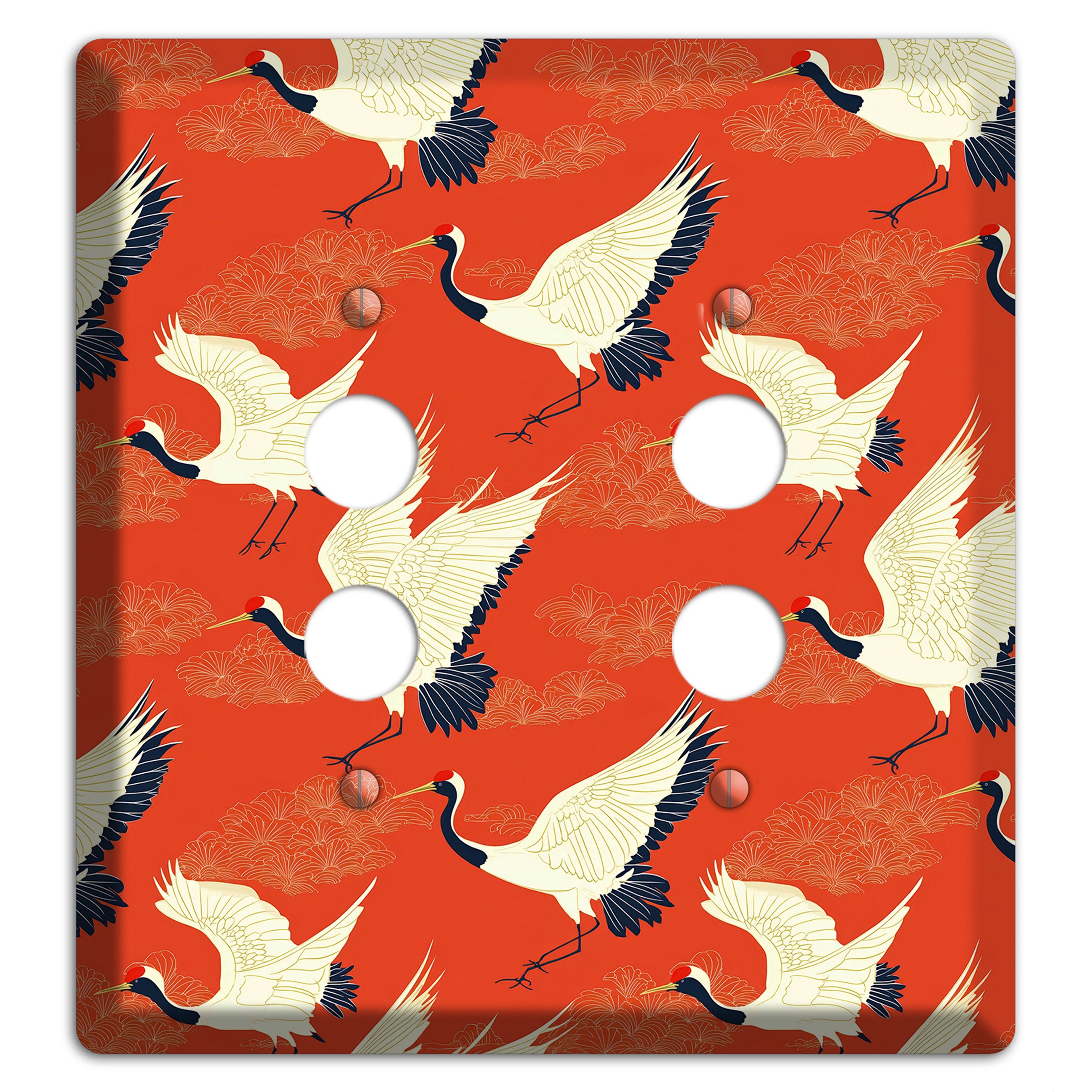 Vermillion Crane Flight 2 Pushbutton Wallplate