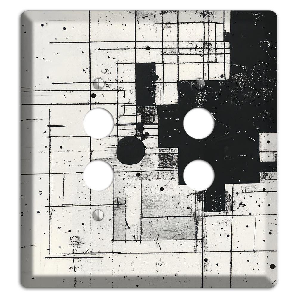 Drafting Ghost Grid 2 Pushbutton Wallplate