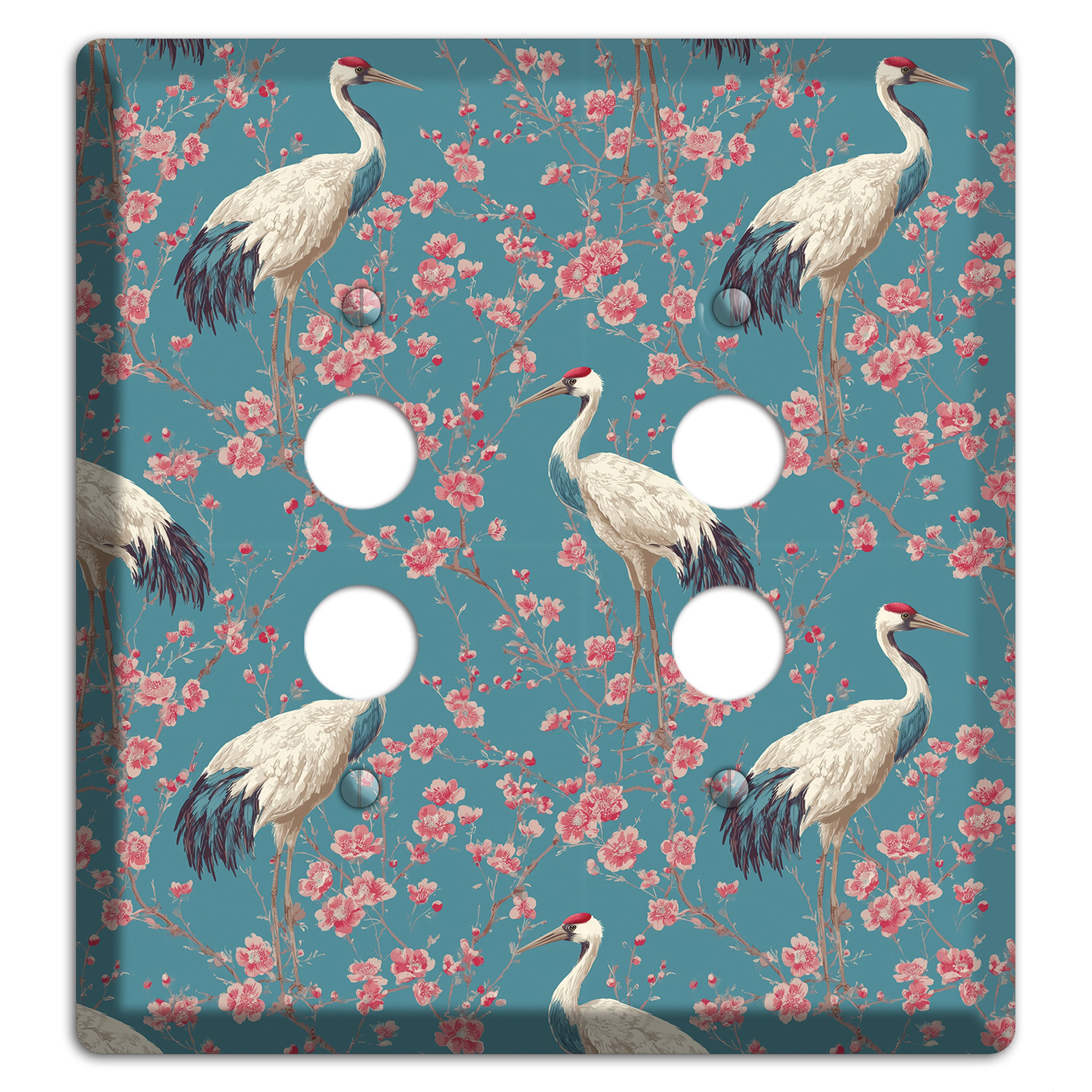 Azure Blossom Vigil 2 Pushbutton Wallplate