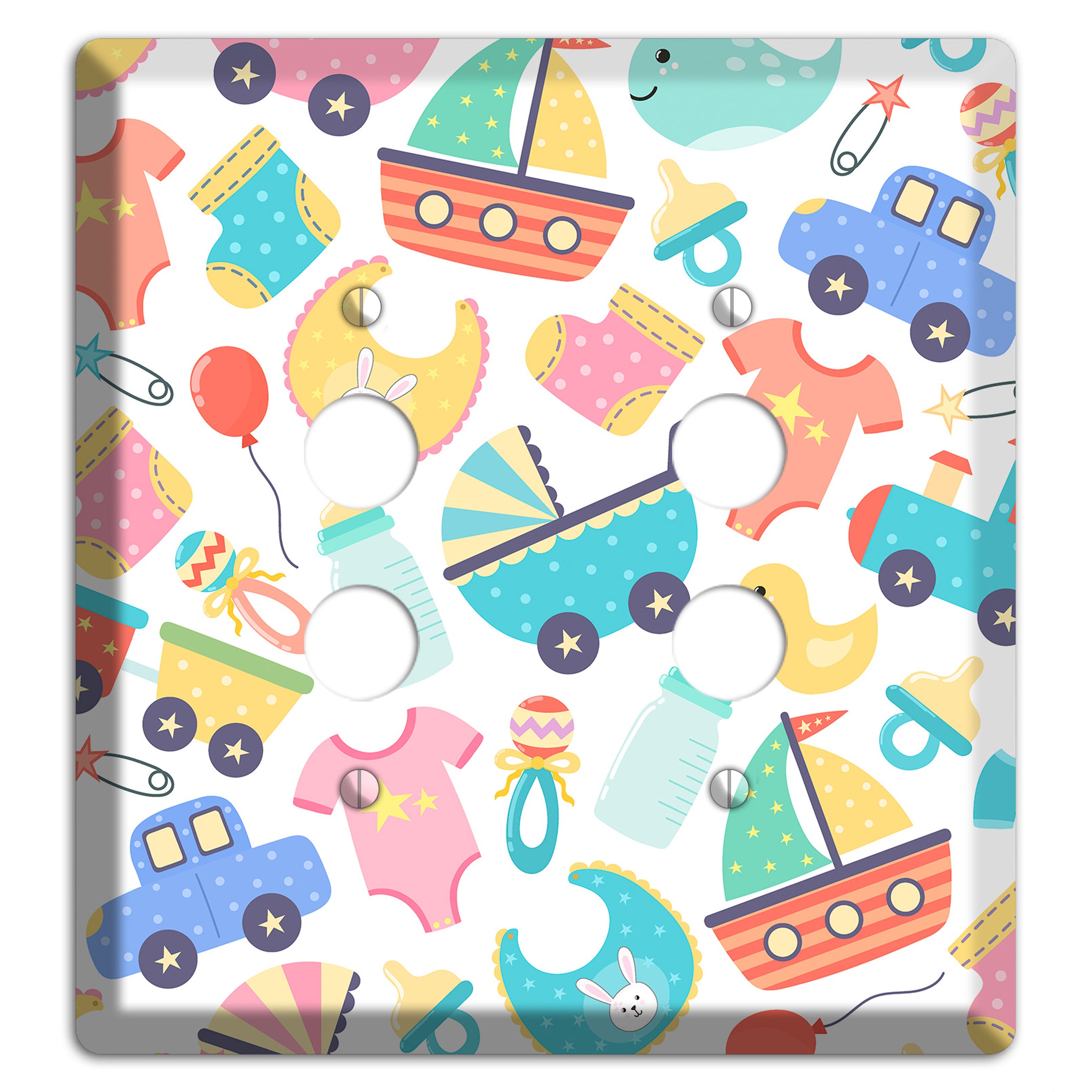 Baby Parade (White) 2 Pushbutton Wallplate