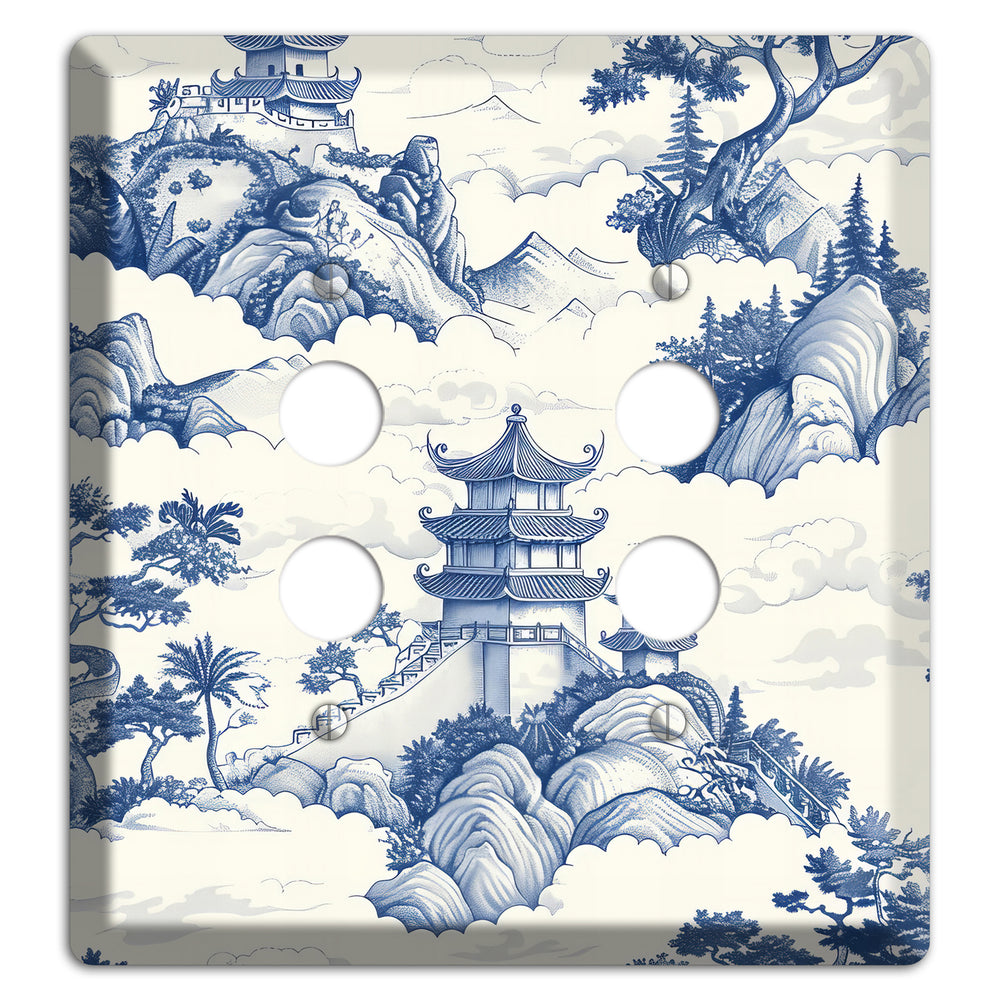 Celestial Pagoda Mist 2 Pushbutton Wallplate