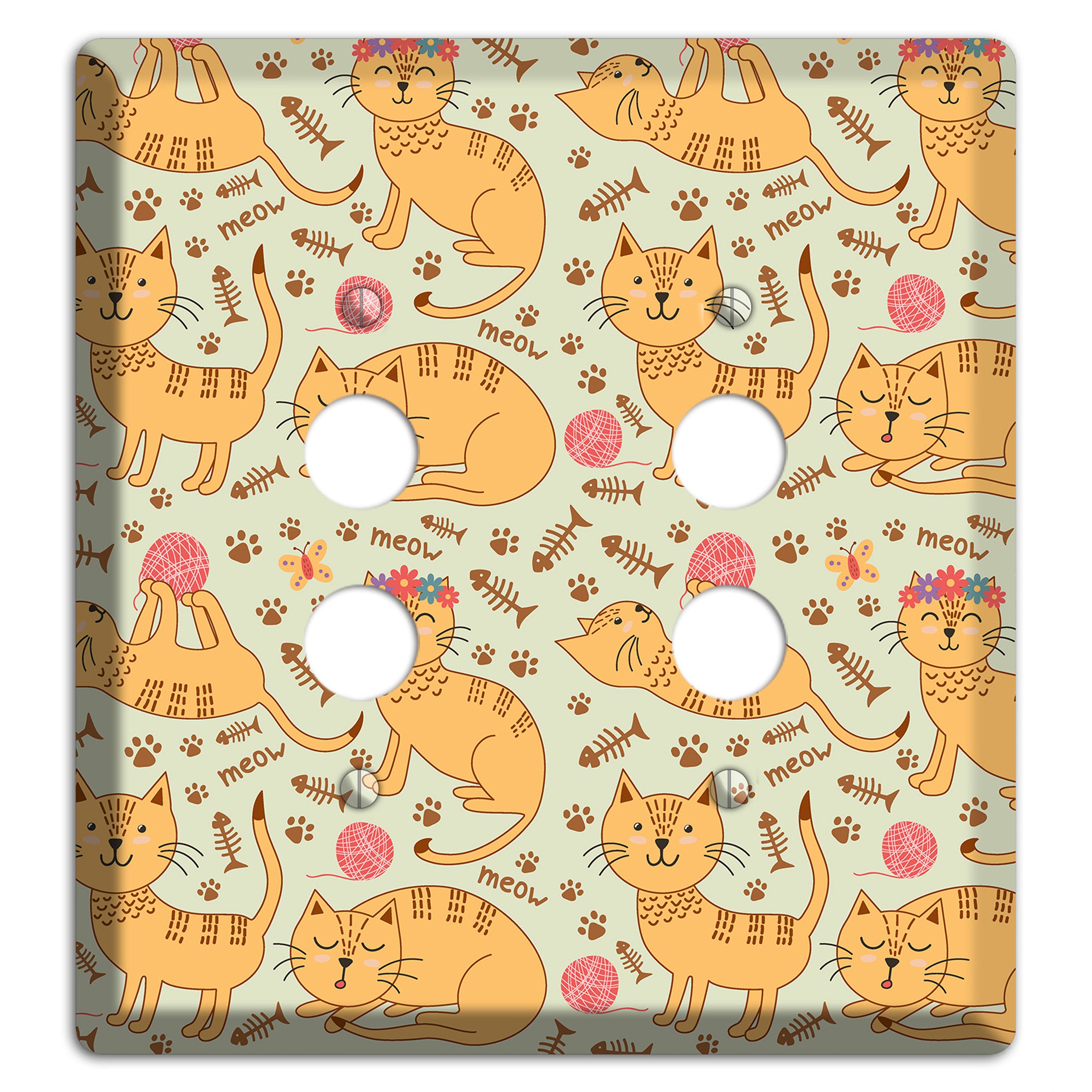 Meow Mix (Beige) 2 Pushbutton Wallplate