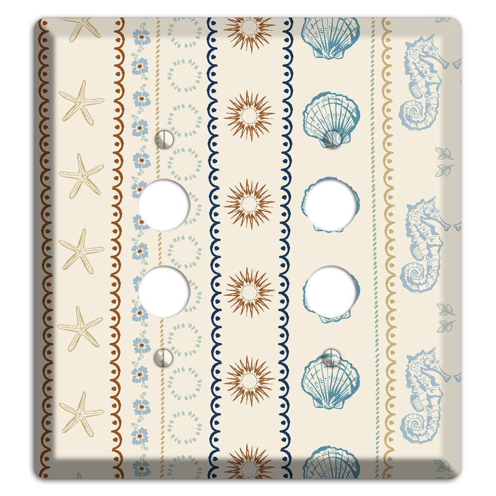 Ivory Seahorse Stripe 2 Pushbutton Wallplate