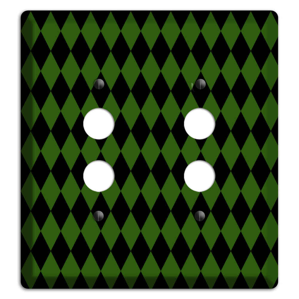 Jester's Diamonds: Green 2 Pushbutton Wallplate