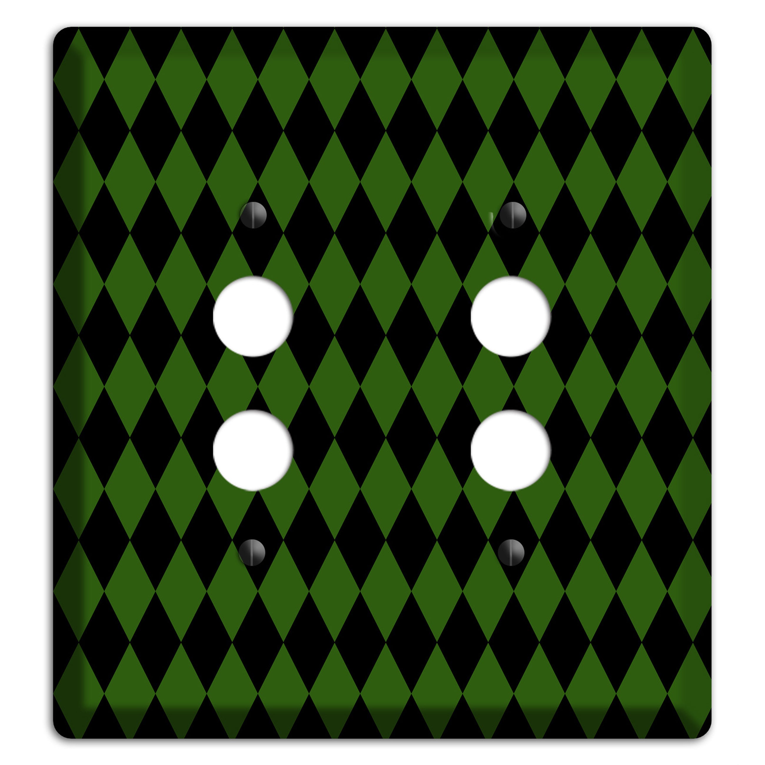Jester's Diamonds: Green 2 Pushbutton Wallplate