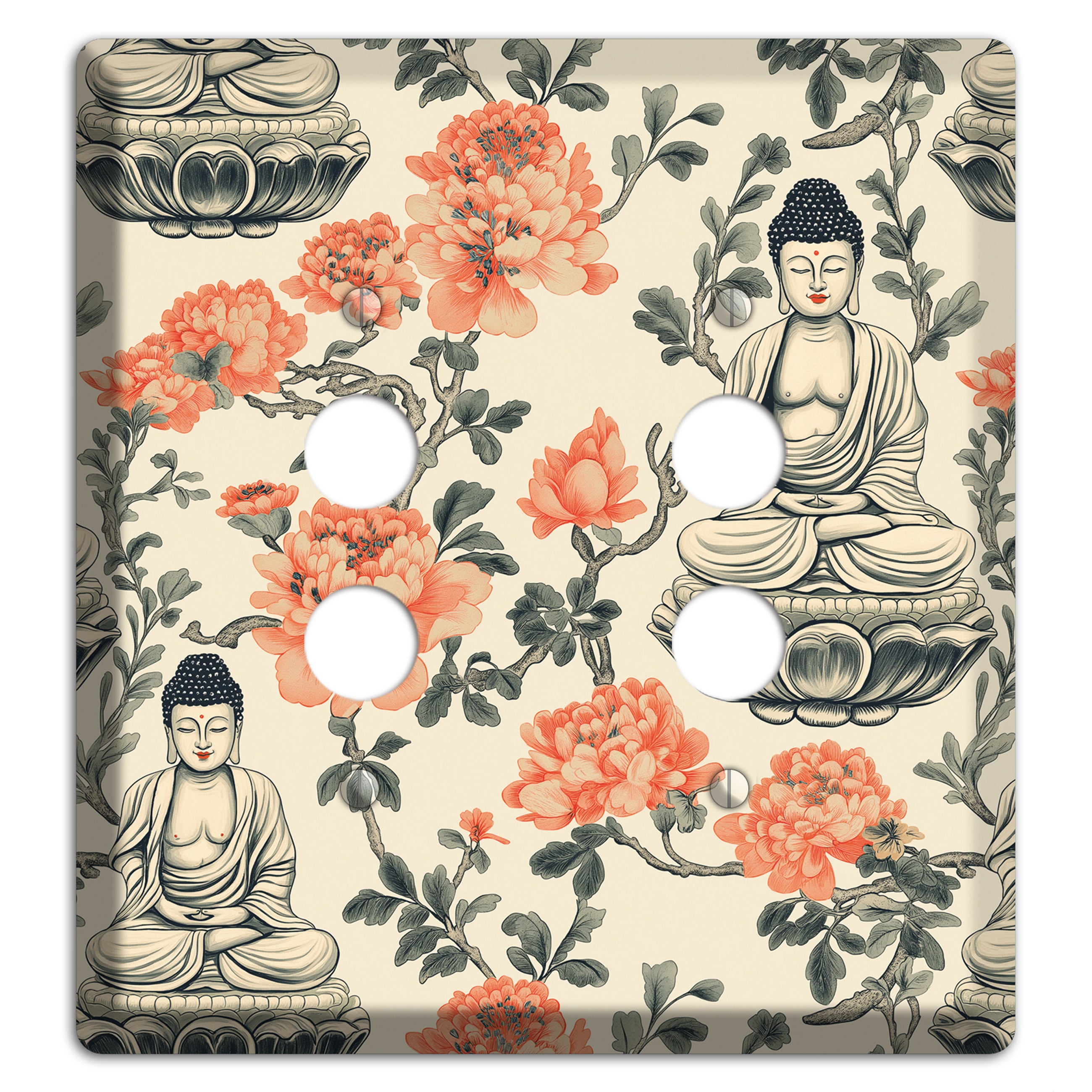Lotus & Ember 2 Pushbutton Wallplate