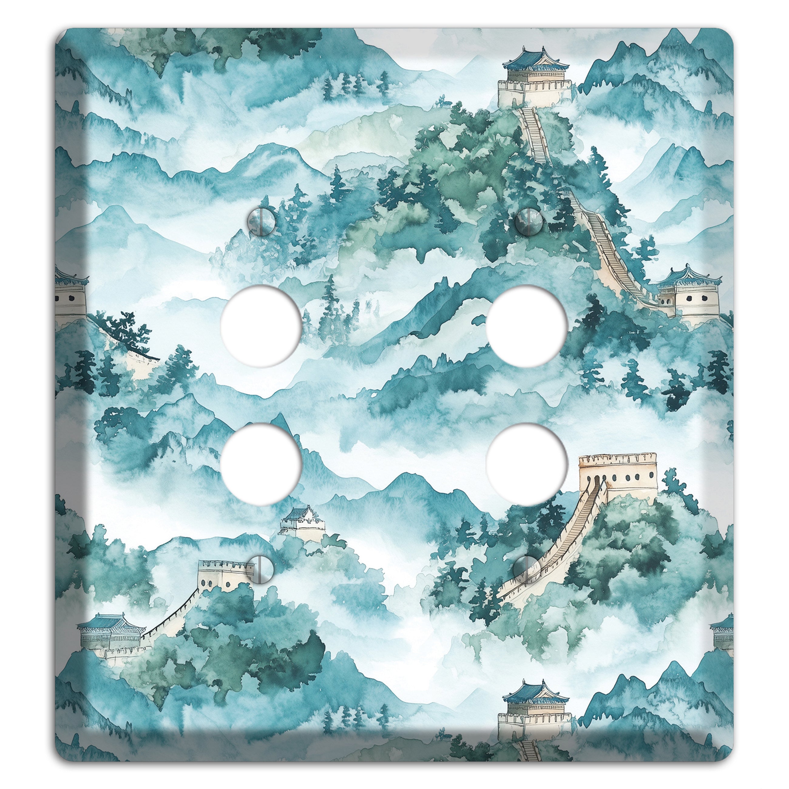 Watchtower in Mist 2 Pushbutton Wallplate