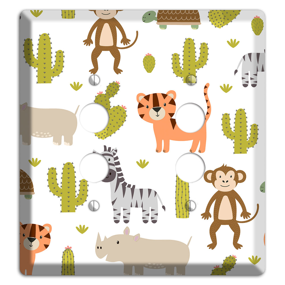 Safari Critters (White) 2 Pushbutton Wallplate