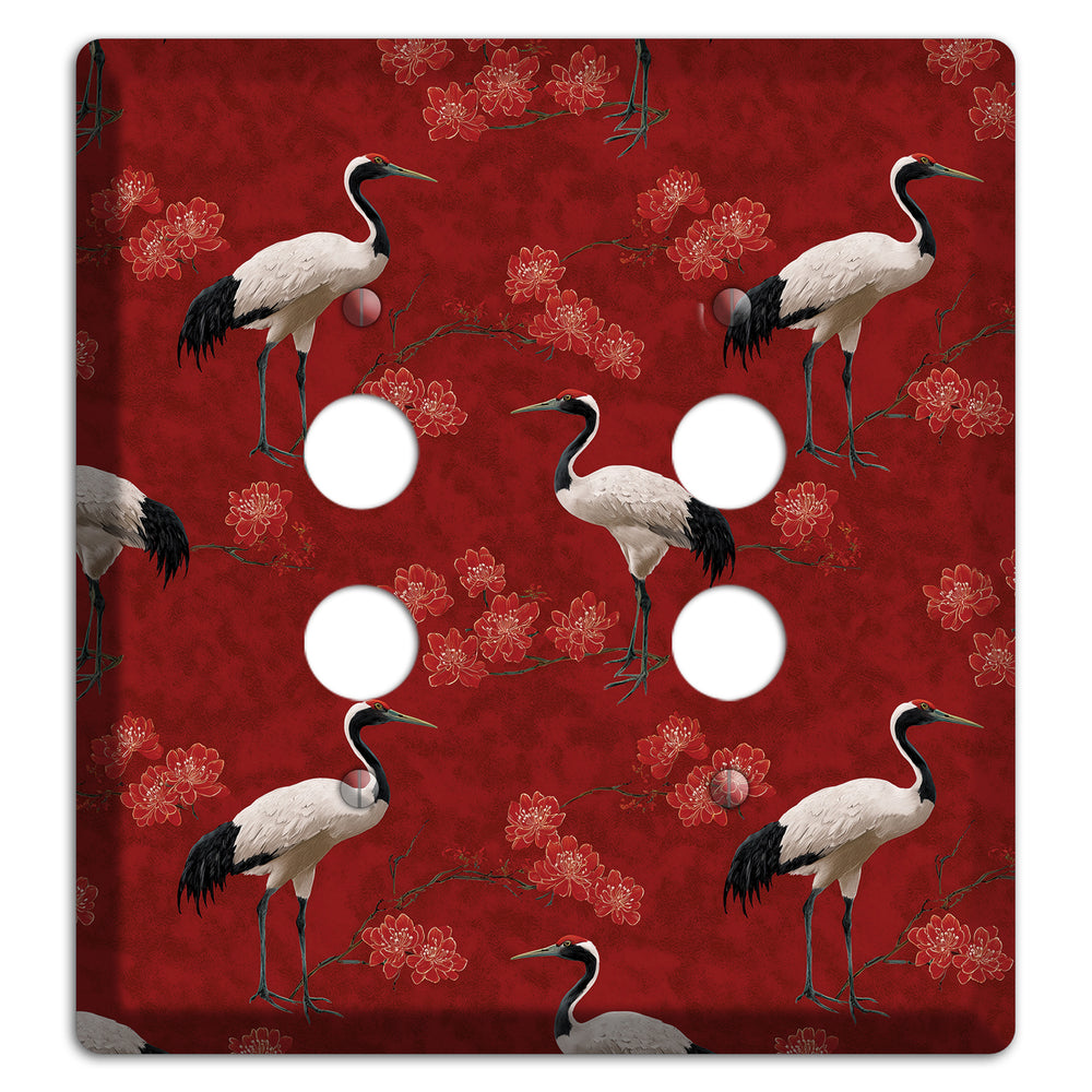 Vermillion Crane Bloom 2 Pushbutton Wallplate