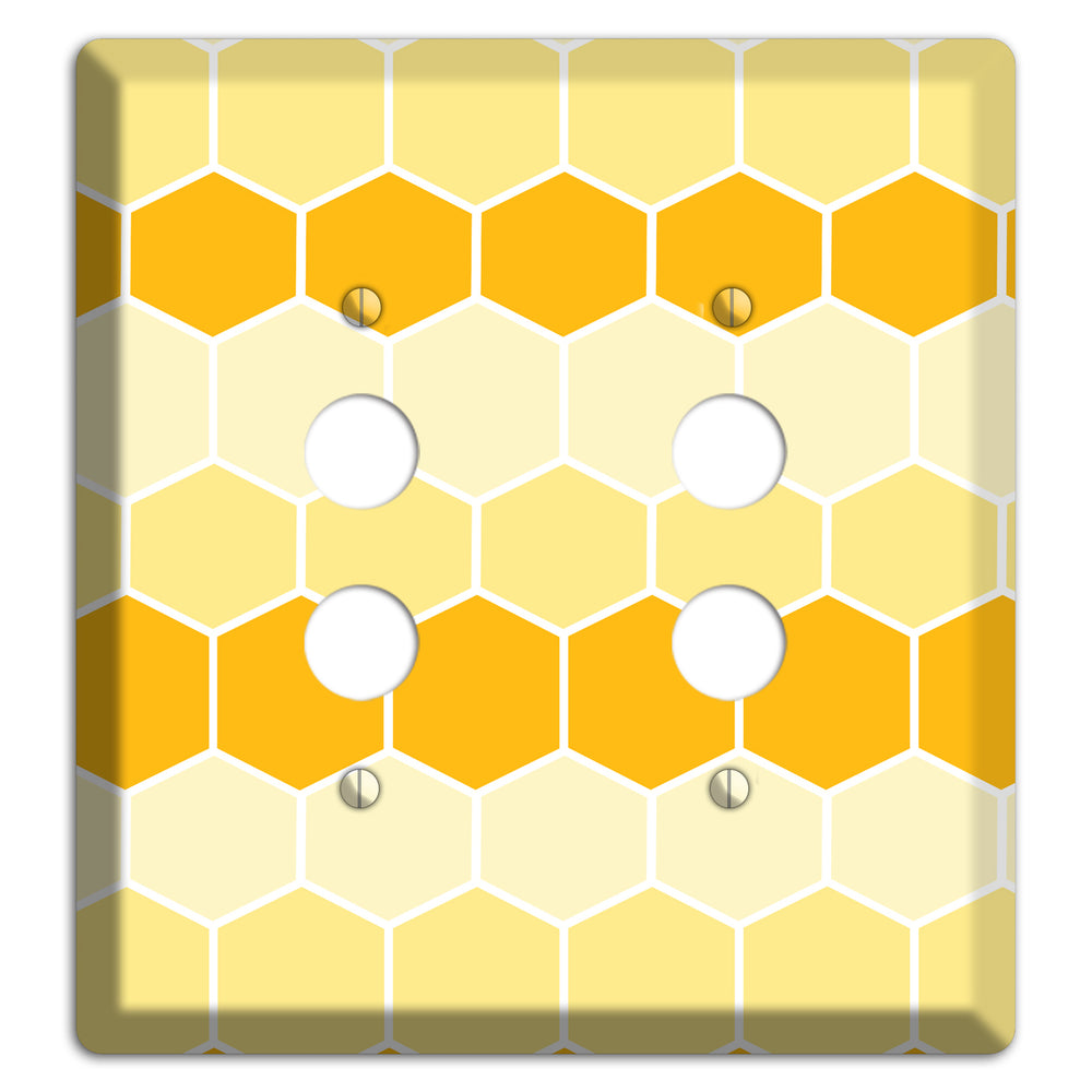 Golden Hollow Grid 2 Pushbutton Wallplate