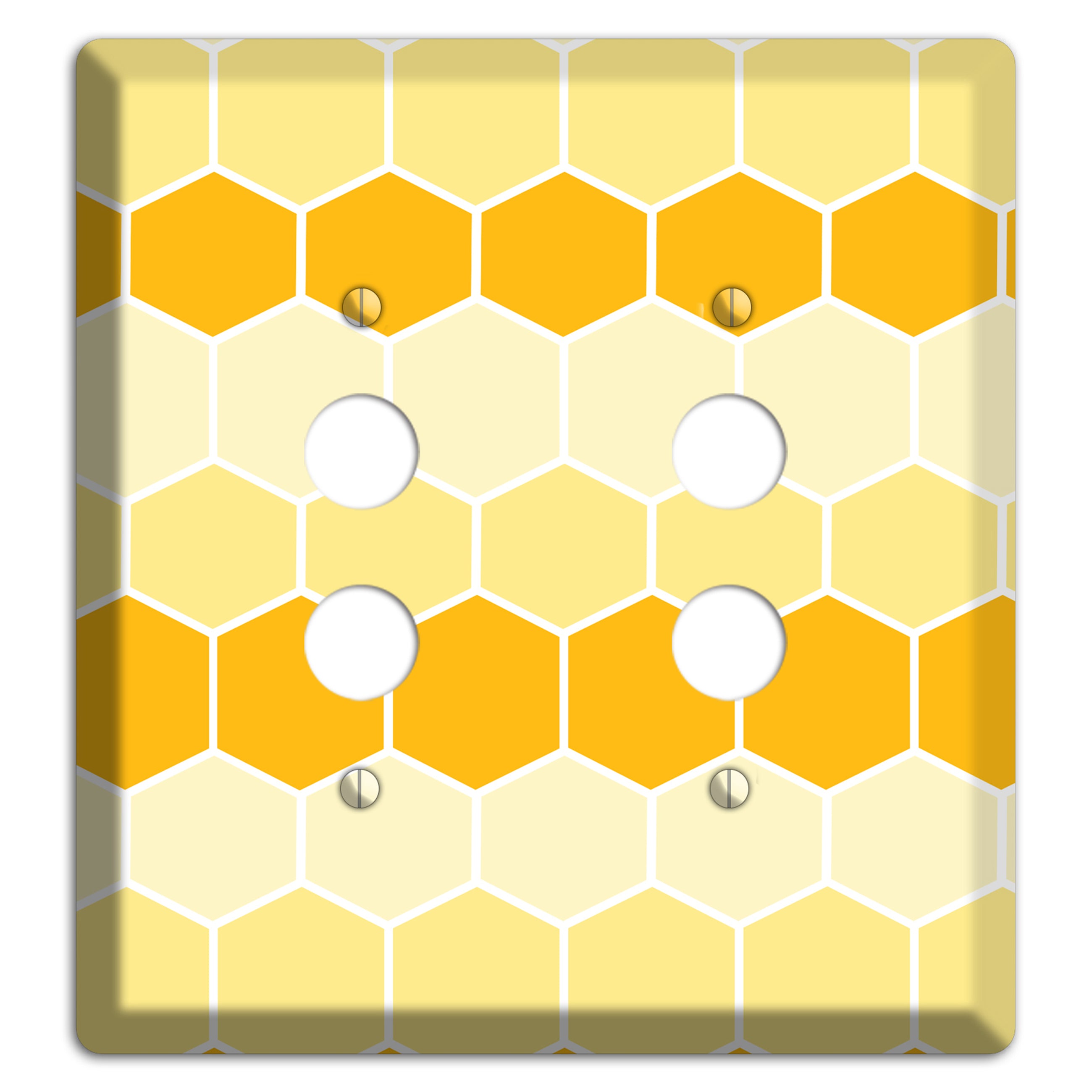 Golden Hollow Grid 2 Pushbutton Wallplate