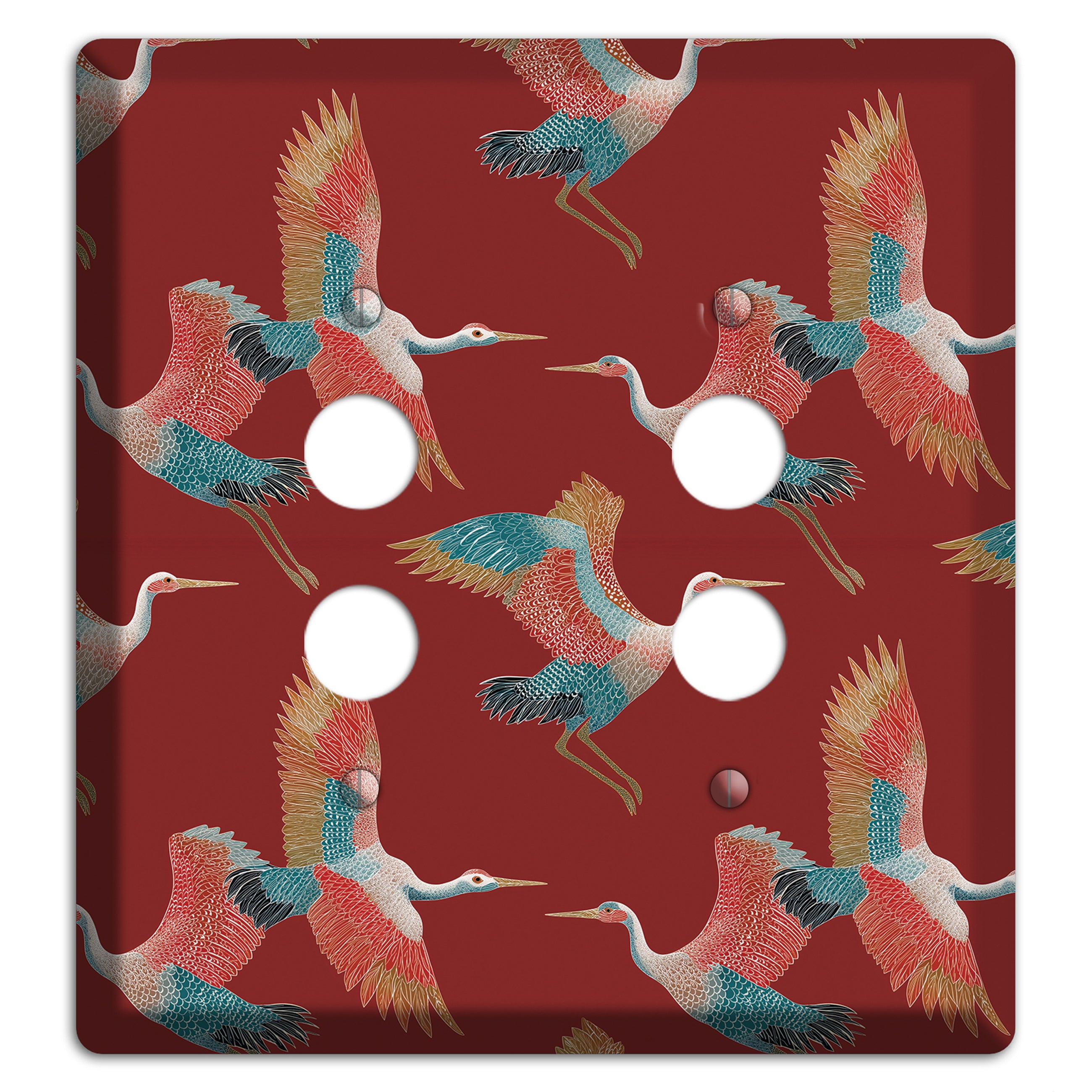 Crimson Heron Dance 2 Pushbutton Wallplate