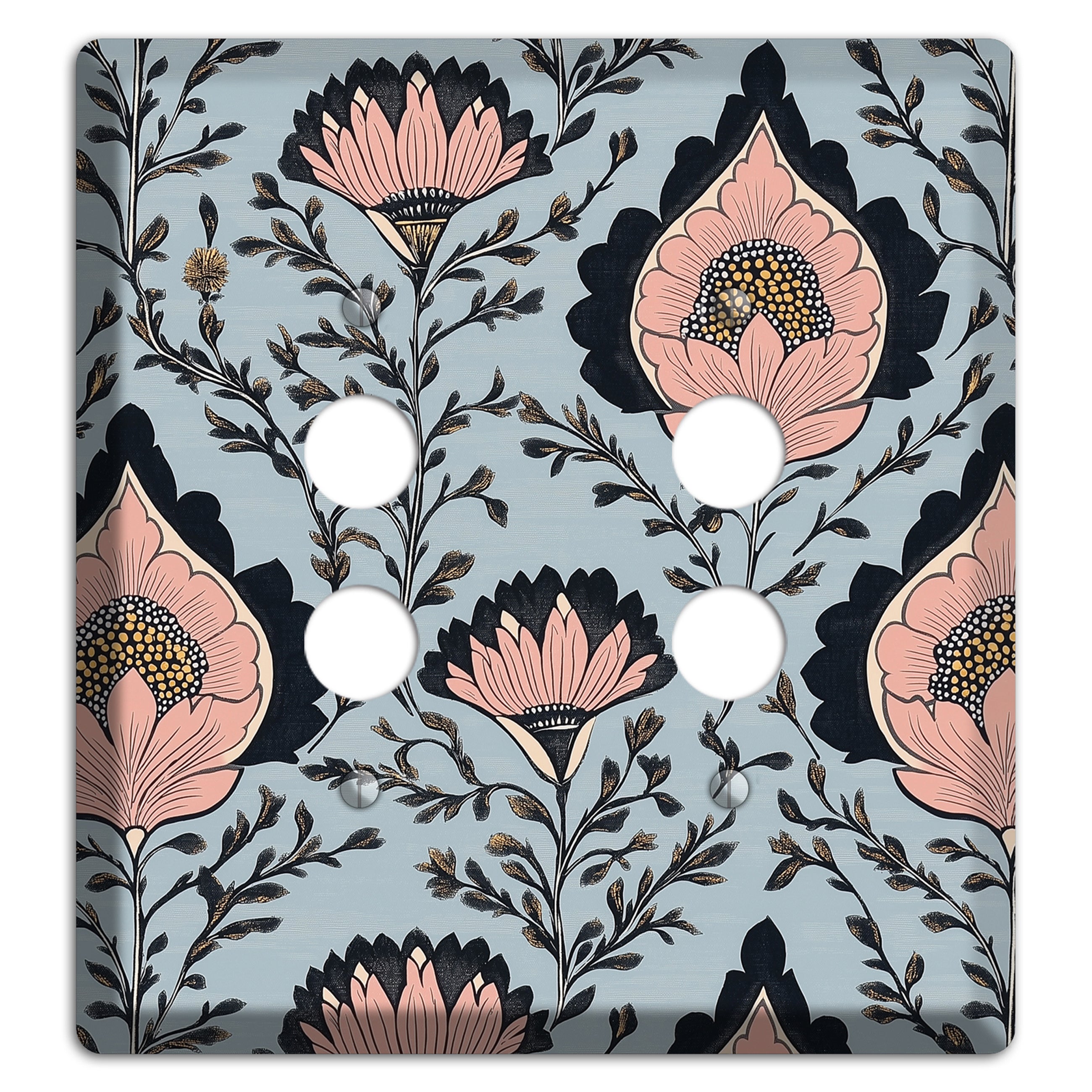 Lotus & Damask Dusk 2 Pushbutton Wallplate