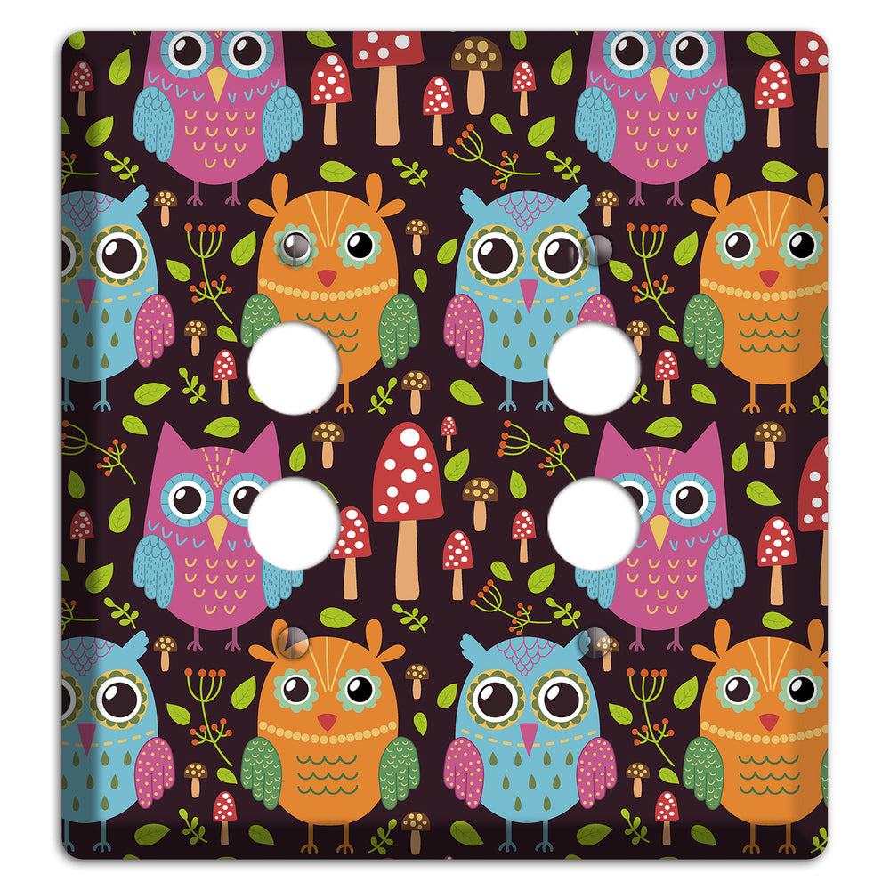 Bright Forest Owls 2 Pushbutton Wallplate
